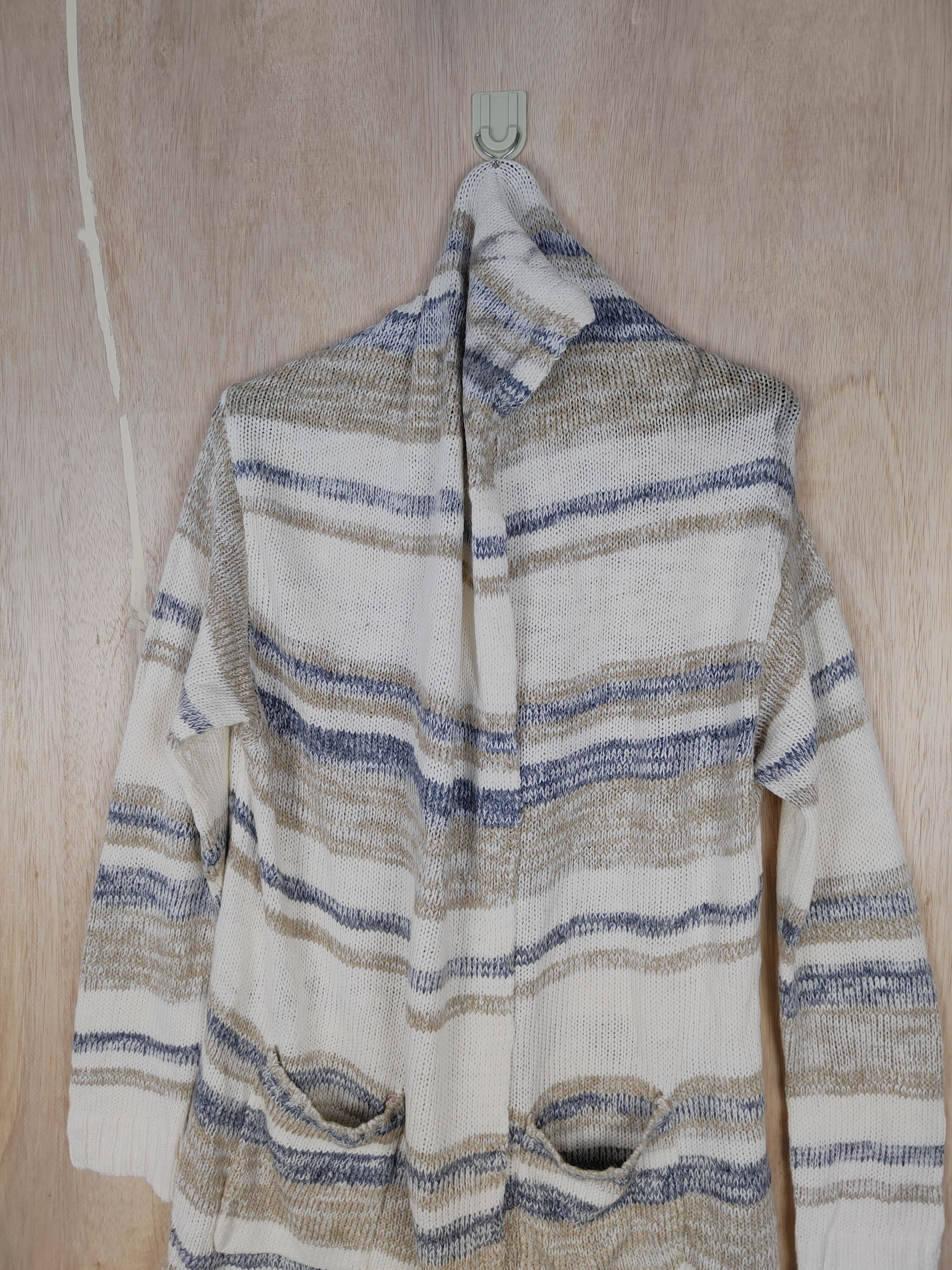 Homespun Knitwear × Japanese Brand Free's Mart White/Brown Cardigan knitwear#S313 Size M / US 6-8 / IT 42-44 - 2 Thumbnail