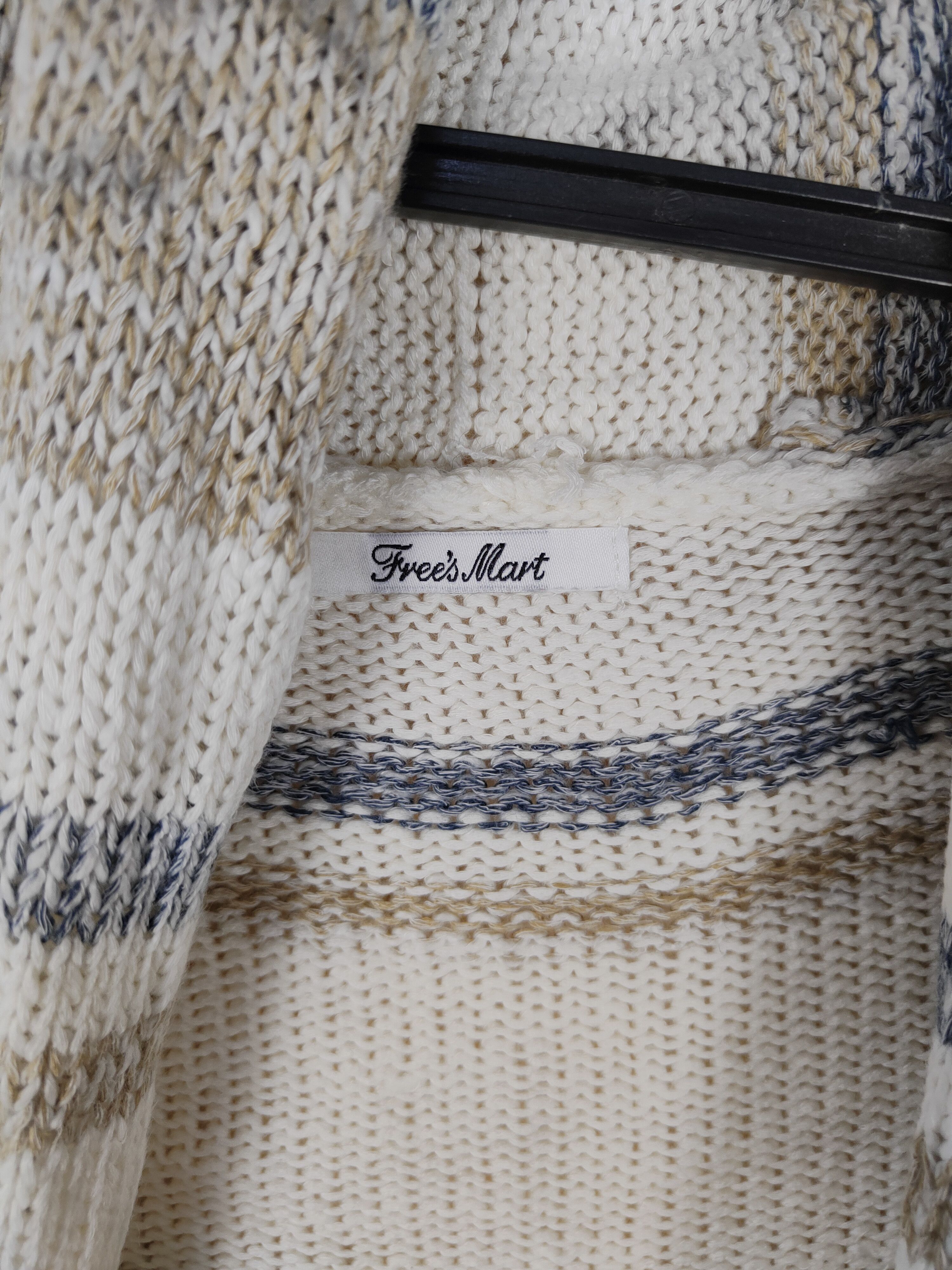 Homespun Knitwear × Japanese Brand Free's Mart White/Brown Cardigan knitwear#S313 Size M / US 6-8 / IT 42-44 - 11 Thumbnail