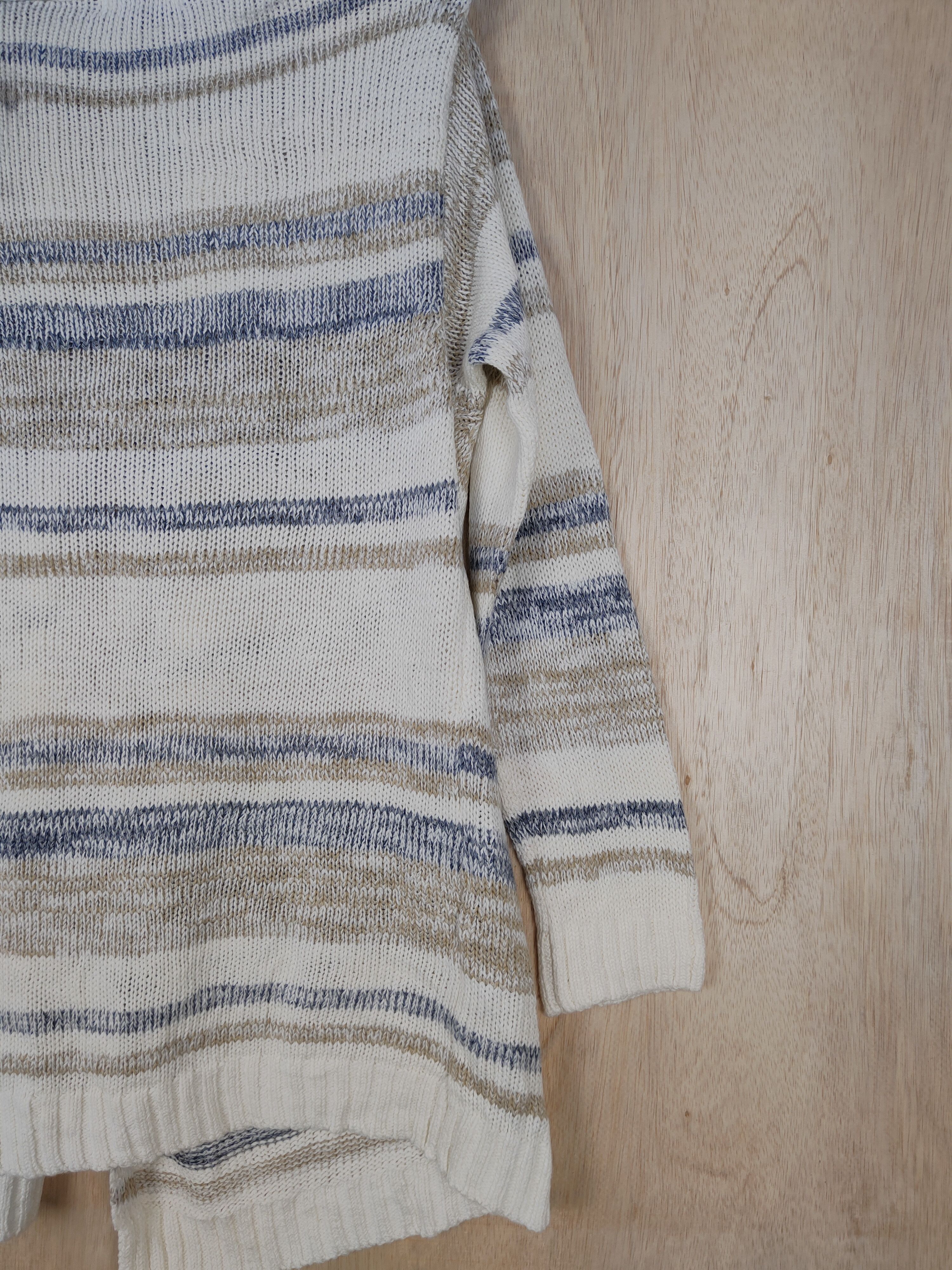 Homespun Knitwear × Japanese Brand Free's Mart White/Brown Cardigan knitwear#S313 Size M / US 6-8 / IT 42-44 - 10 Thumbnail