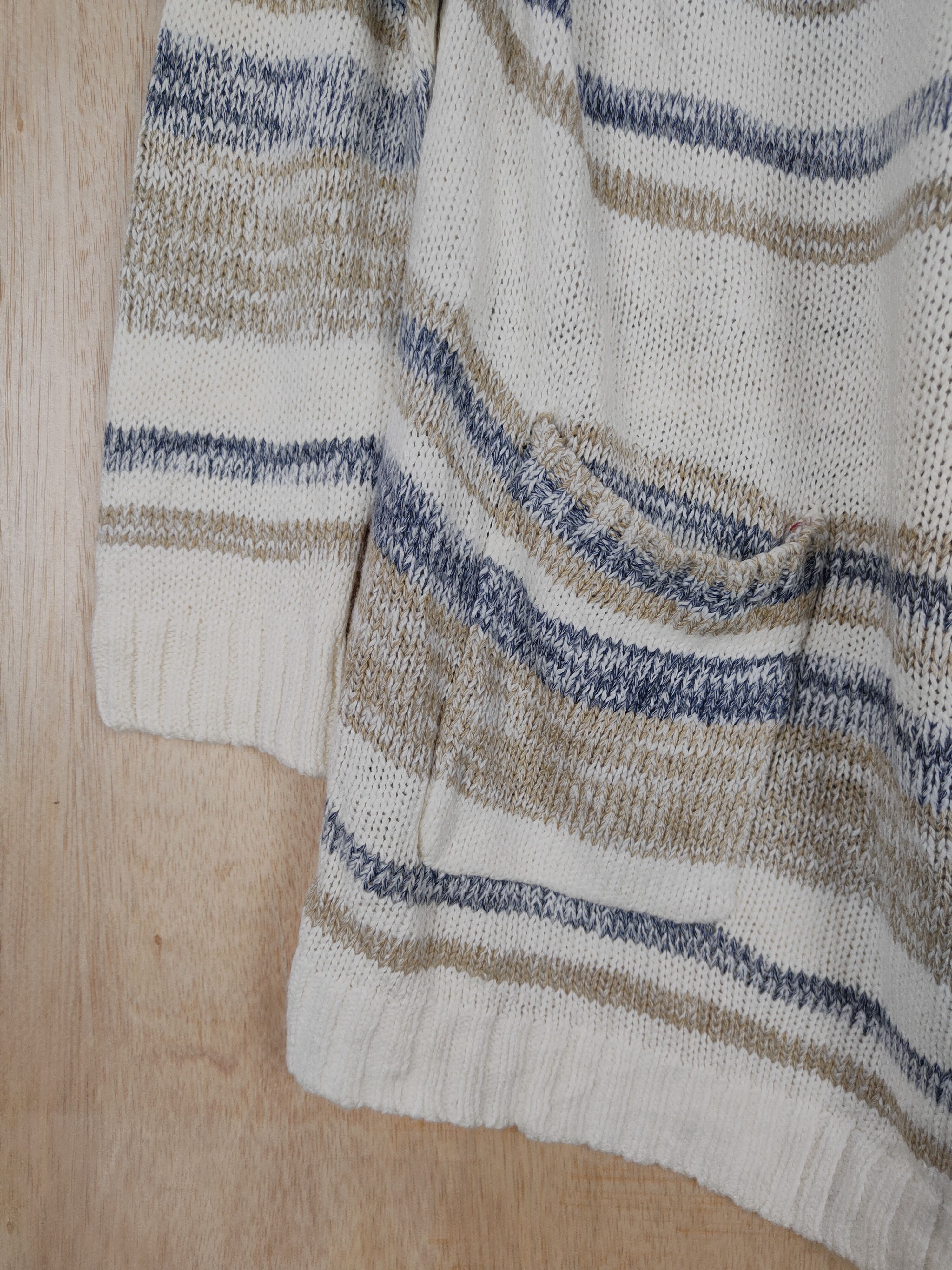 Homespun Knitwear × Japanese Brand Free's Mart White/Brown Cardigan knitwear#S313 Size M / US 6-8 / IT 42-44 - 4 Thumbnail
