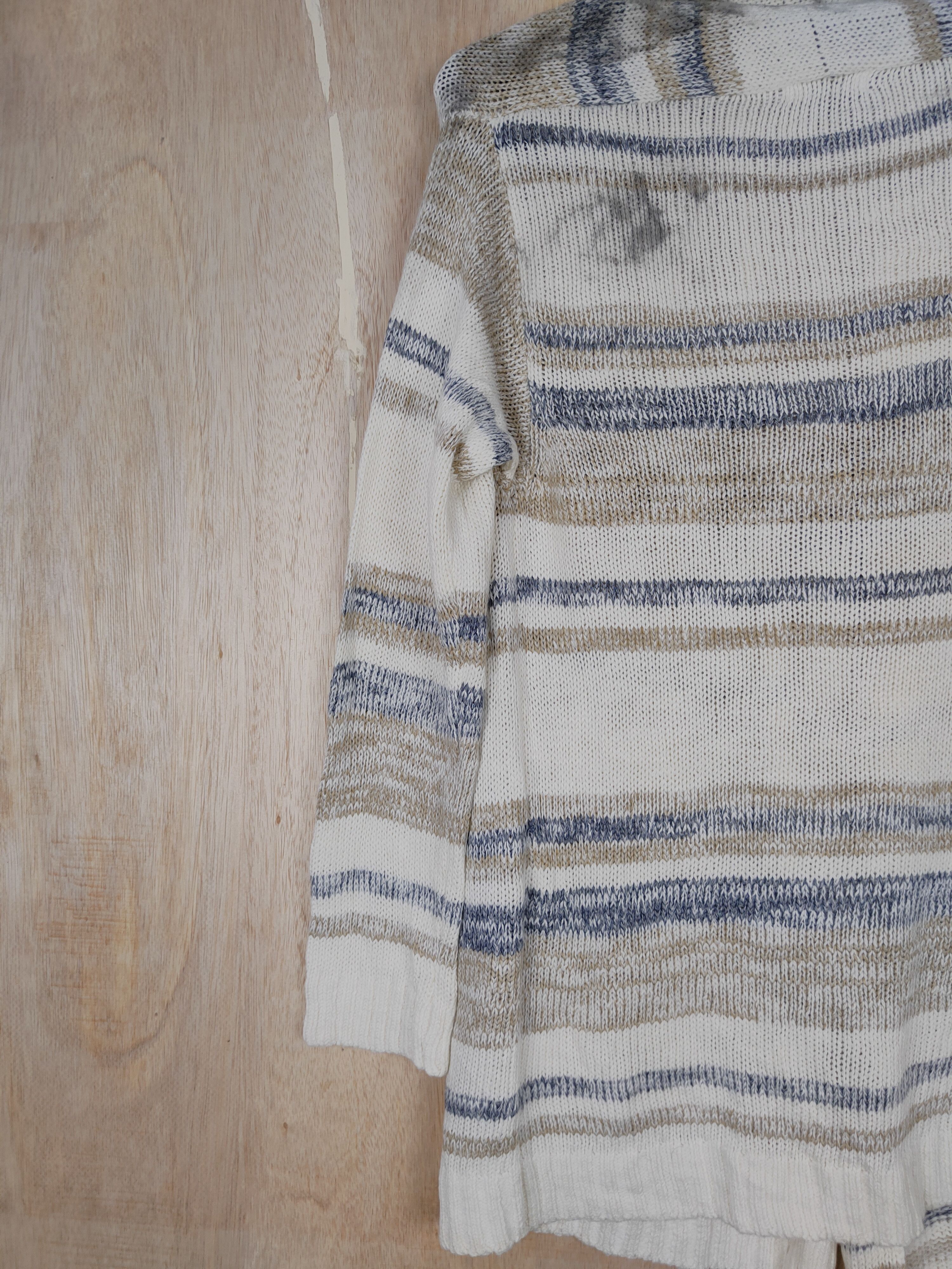 Homespun Knitwear × Japanese Brand Free's Mart White/Brown Cardigan knitwear#S313 Size M / US 6-8 / IT 42-44 - 9 Thumbnail