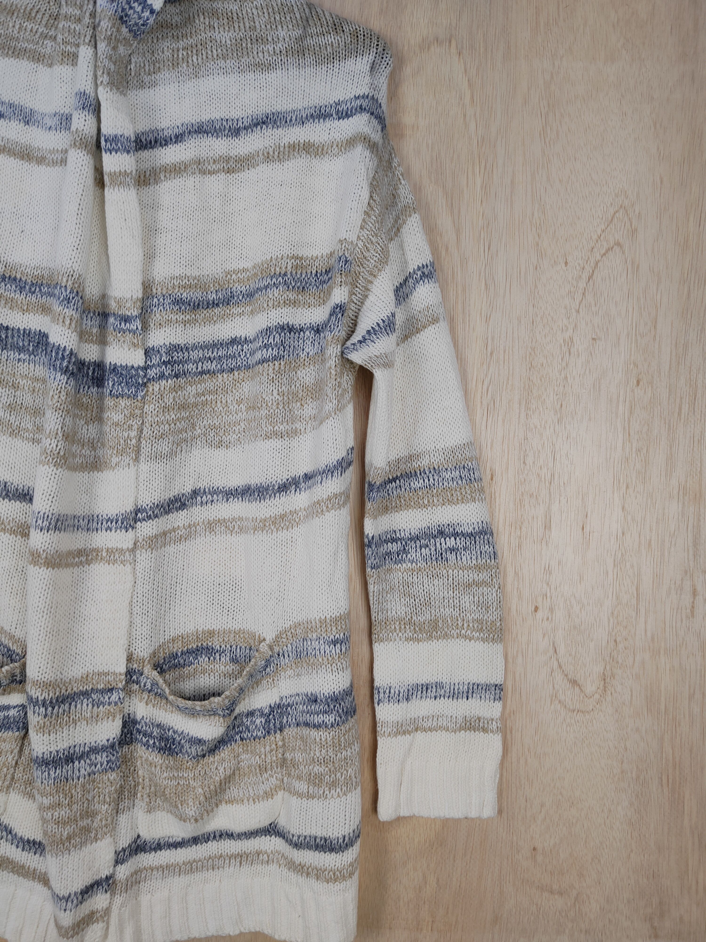 Homespun Knitwear × Japanese Brand Free's Mart White/Brown Cardigan knitwear#S313 Size M / US 6-8 / IT 42-44 - 5 Thumbnail