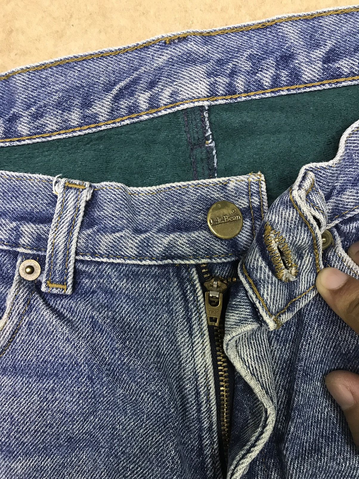L.L. Bean × Vintage Vintage LL Bean Green Lined Size 32x29 Size US 32 / EU 48 - 4 Thumbnail