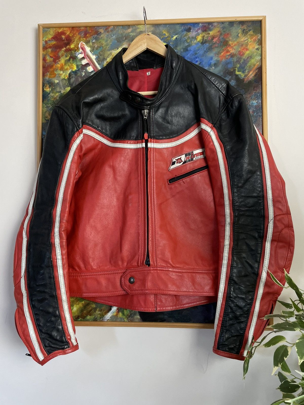 80s DAINESE Leather Biker Vintage Jacket Made in ITALY Hype