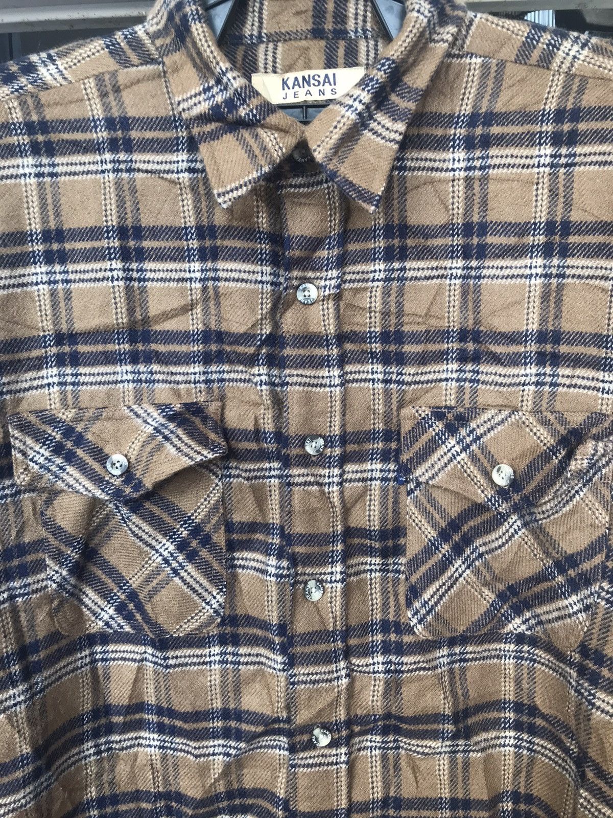 Japanese Brand × Kansai Yamamoto Kansai Jeans Flannel Button Up Size XL Size US XL / EU 56 / 4 - 3 Thumbnail