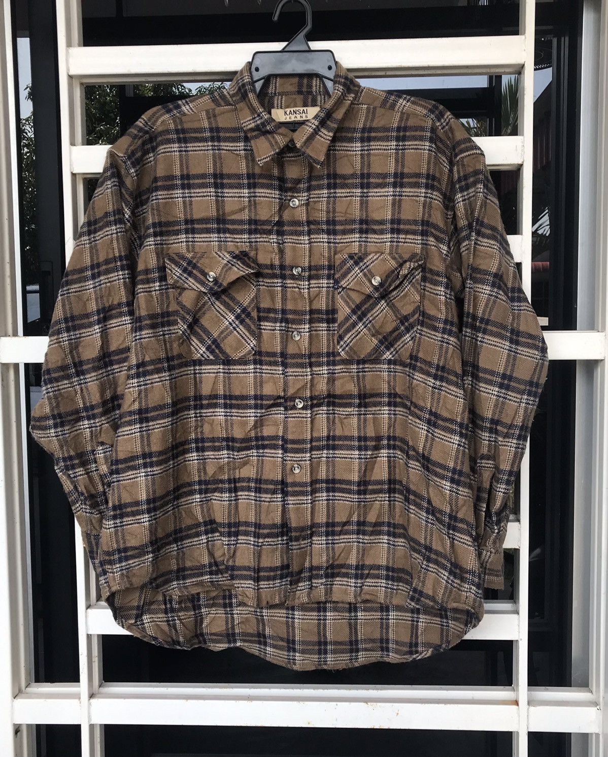 Japanese Brand × Kansai Yamamoto Kansai Jeans Flannel Button Up Size XL Size US XL / EU 56 / 4 - 1 Thumbnail