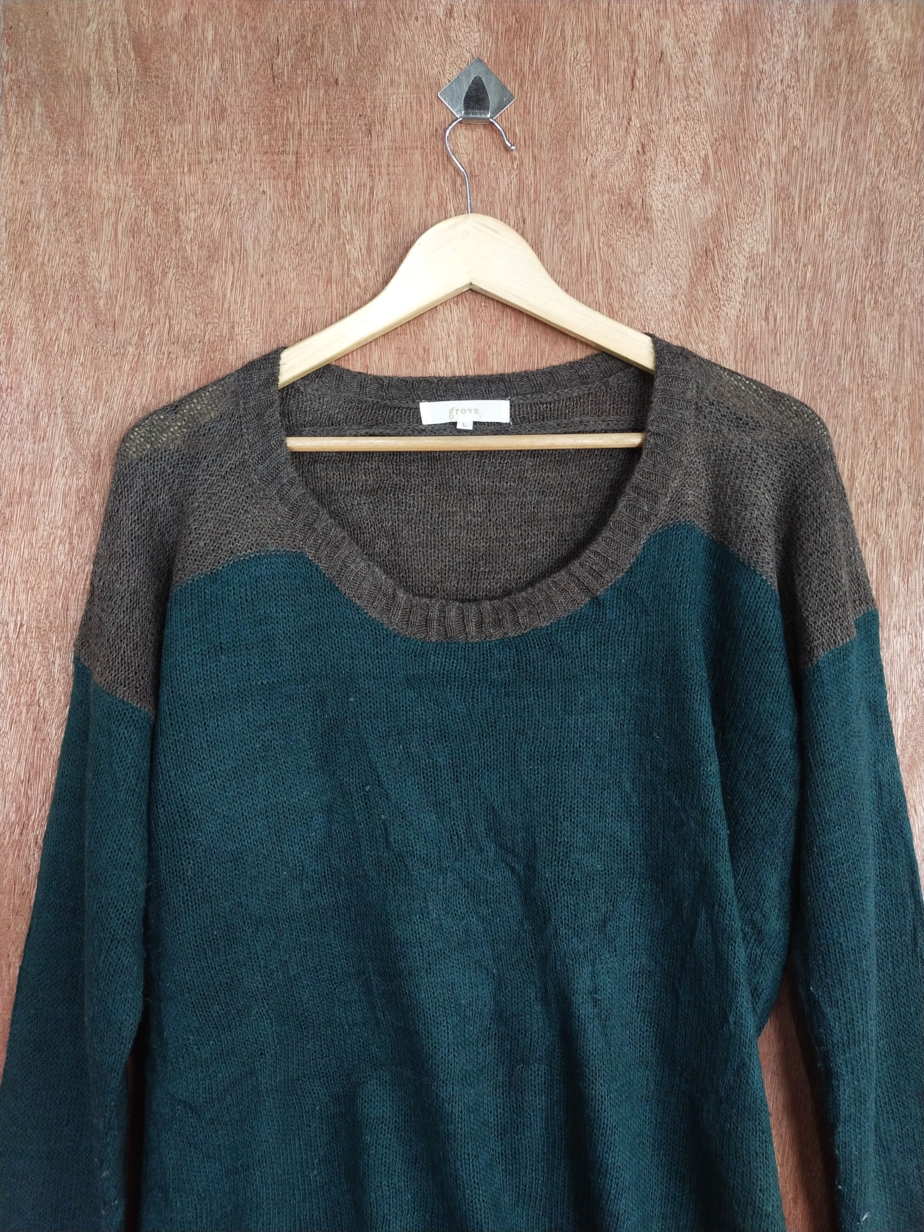 Homespun Knitwear × Japanese Brand Grove dark green knitwear #S146 Size L / US 10 / IT 46 - 2 Thumbnail