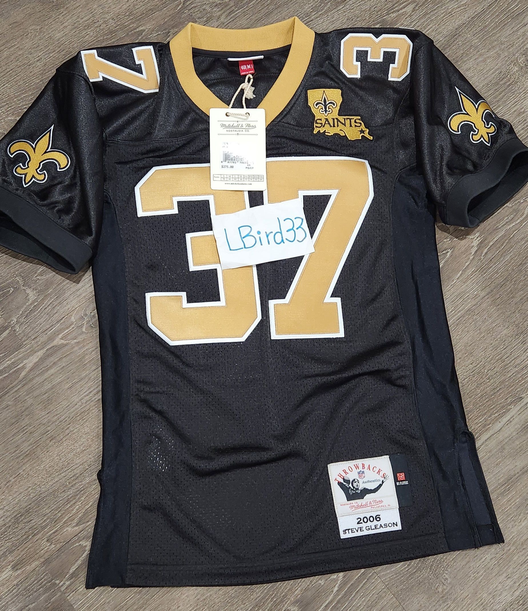 New Orleans Saints Gleason nfl throwback jersey sz M 40