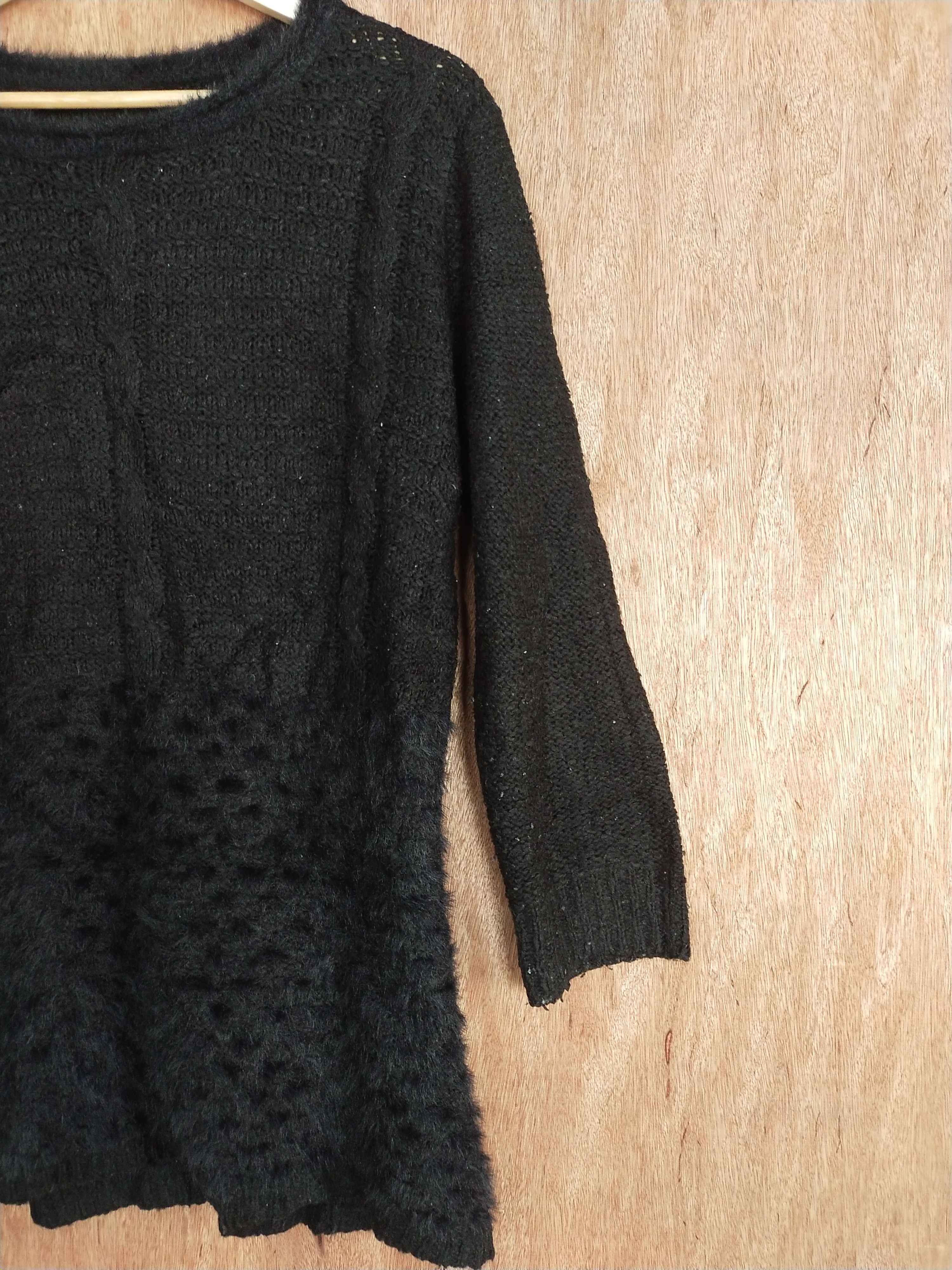 Homespun Knitwear × Japanese Brand Black japan vintage knitwear #S148 Size M / US 6-8 / IT 42-44 - 3 Thumbnail