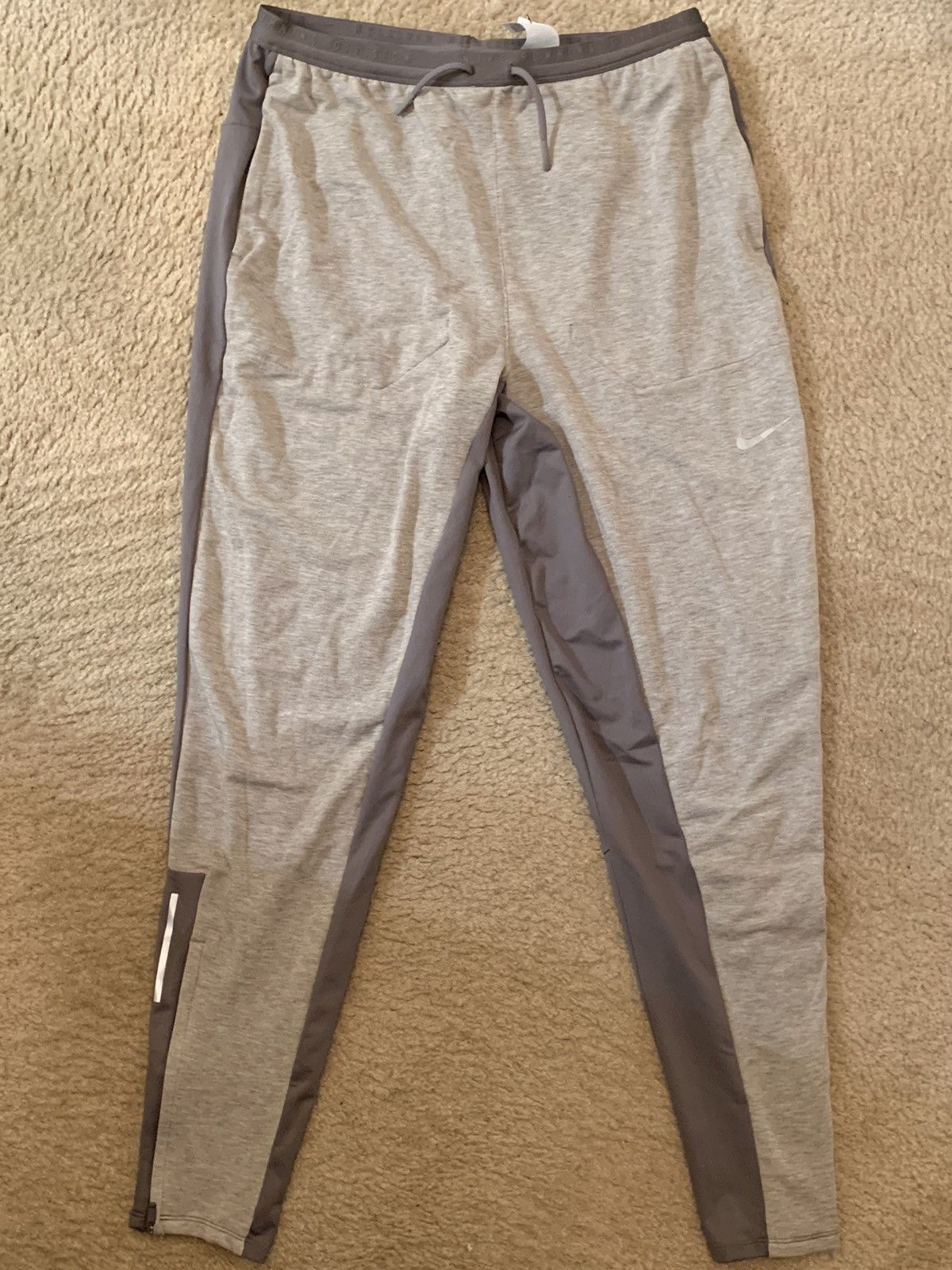 Nike Therma Fit Run Pants Elite Size M/L-Tall Gray Joggers