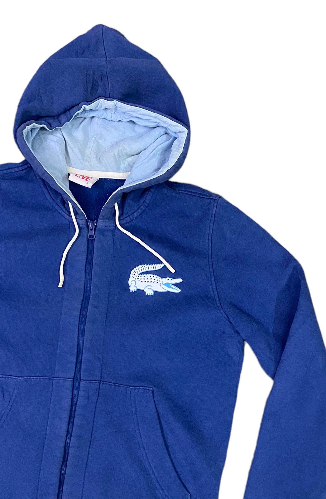 image of Lacoste Zipper Hoodie in Blue, Men's (Size Medium)