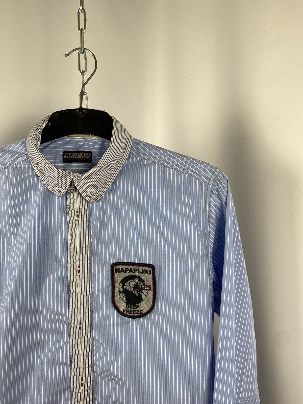 Napapijri Napapijri shirts long sleeve blue streetwear size M Size US M / EU 48-50 / 2 - 2 Thumbnail