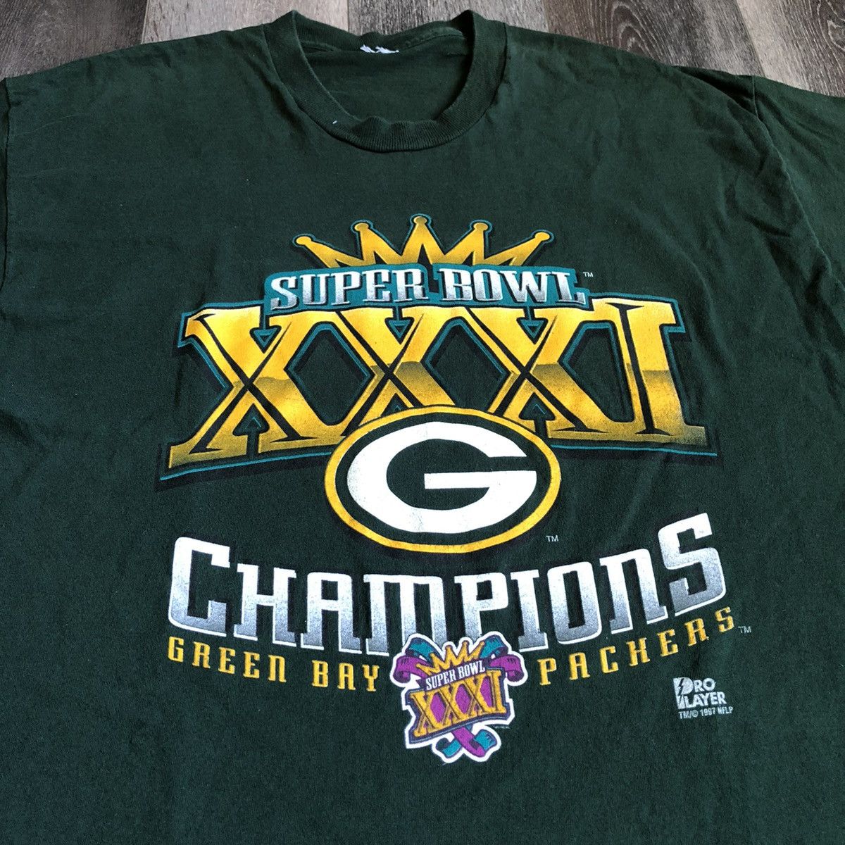 Pro Player Vintage 1990s Green Bay Packers NFL Super Bowl Champions Tee Size US XXL / EU 58 / 5 - 1 Thumbnail