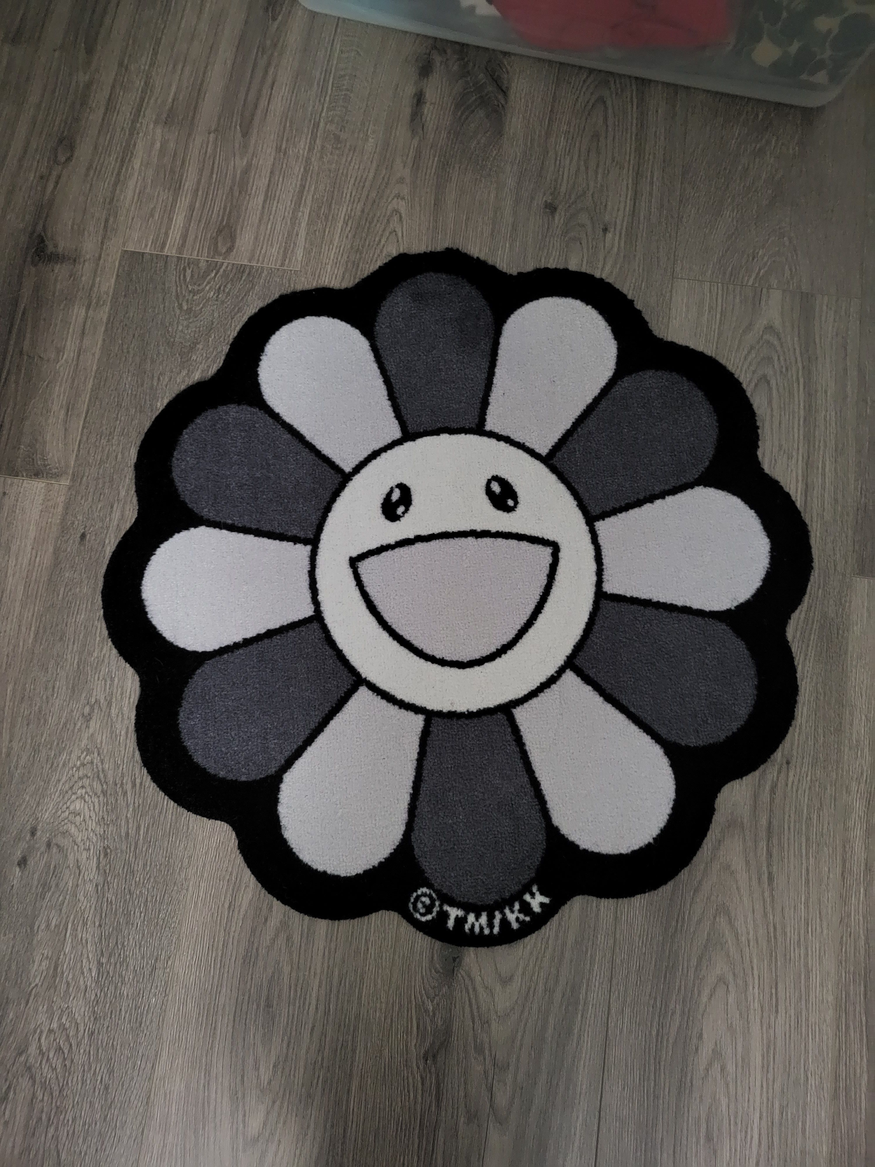 Takashi Murakami Takashi Murakami Black Grey Mat Rug | Grailed