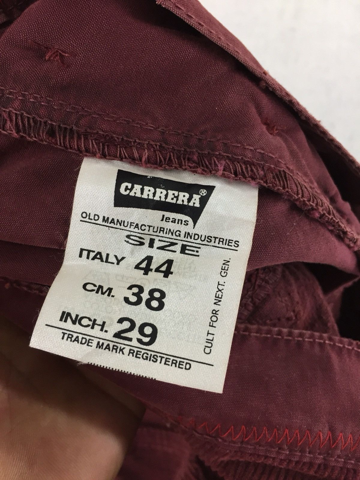 Carrera 💥Must Grab💥🔥RARE🔥Carrera Italian Label Red Wine Pants Size US 33 - 8 Thumbnail