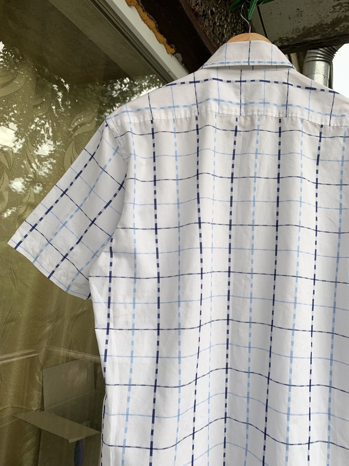 Vintage Vintage Yves Saint Laurent White Striped Short Sleeve Shirt Size US M / EU 48-50 / 2 - 6 Thumbnail