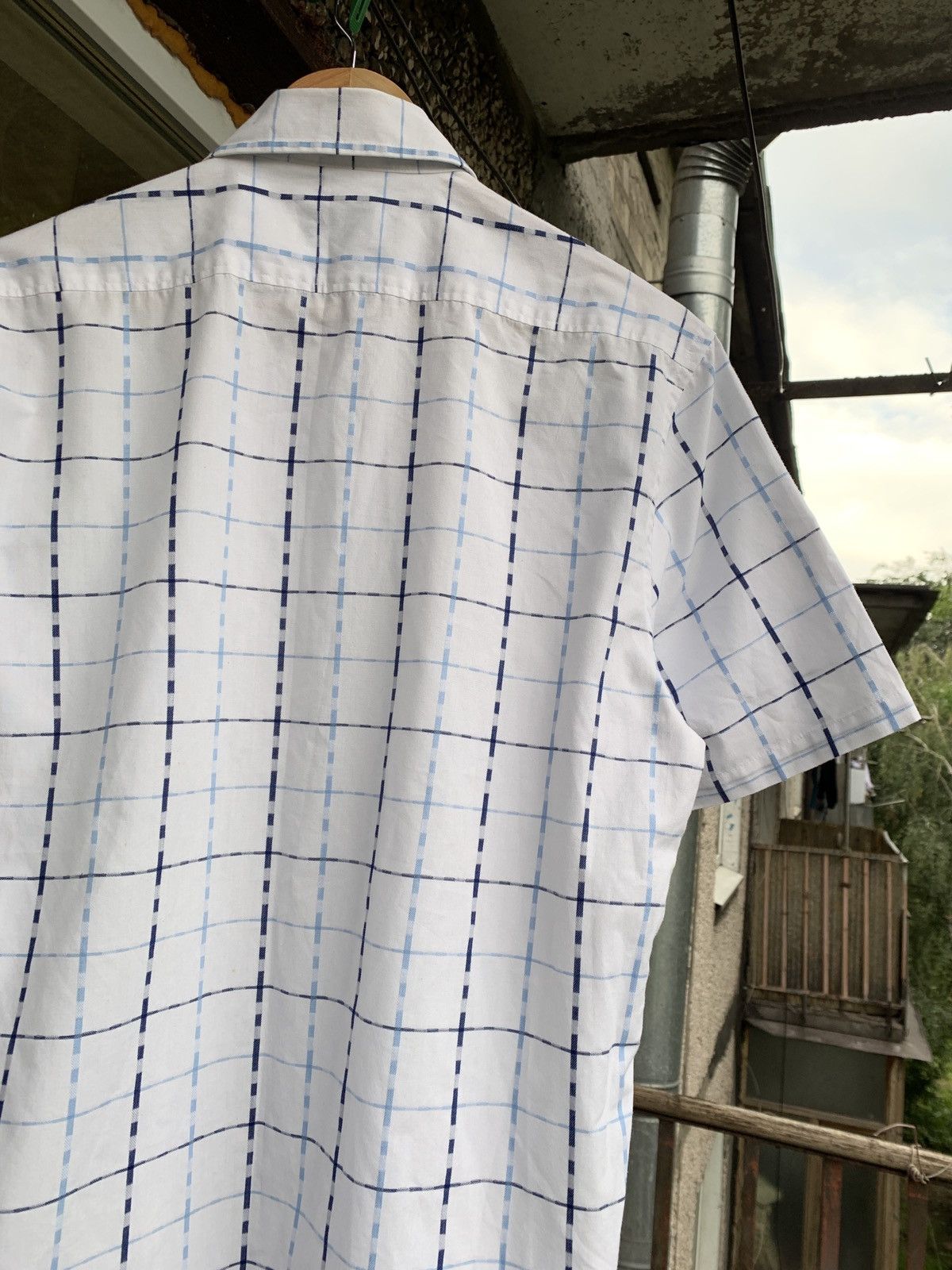 Vintage Vintage Yves Saint Laurent White Striped Short Sleeve Shirt Size US M / EU 48-50 / 2 - 7 Thumbnail