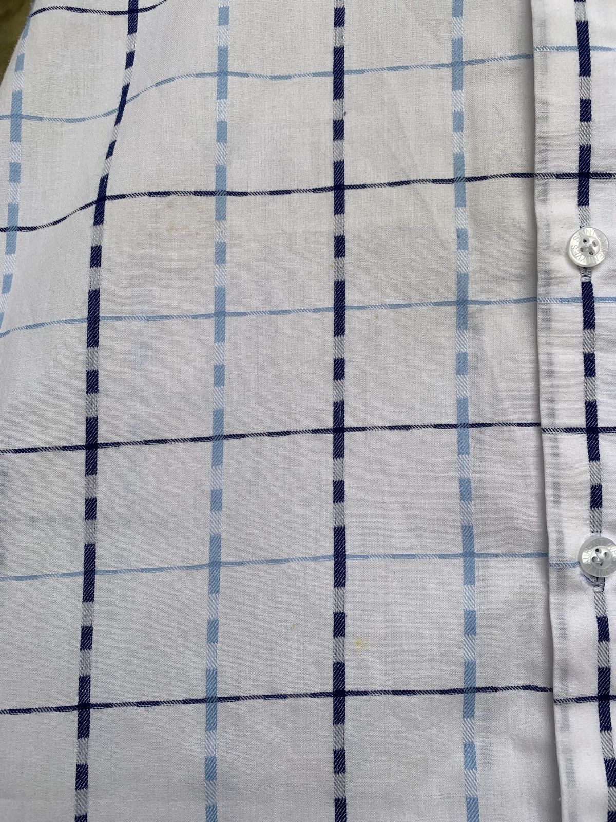 Vintage Vintage Yves Saint Laurent White Striped Short Sleeve Shirt Size US M / EU 48-50 / 2 - 9 Thumbnail