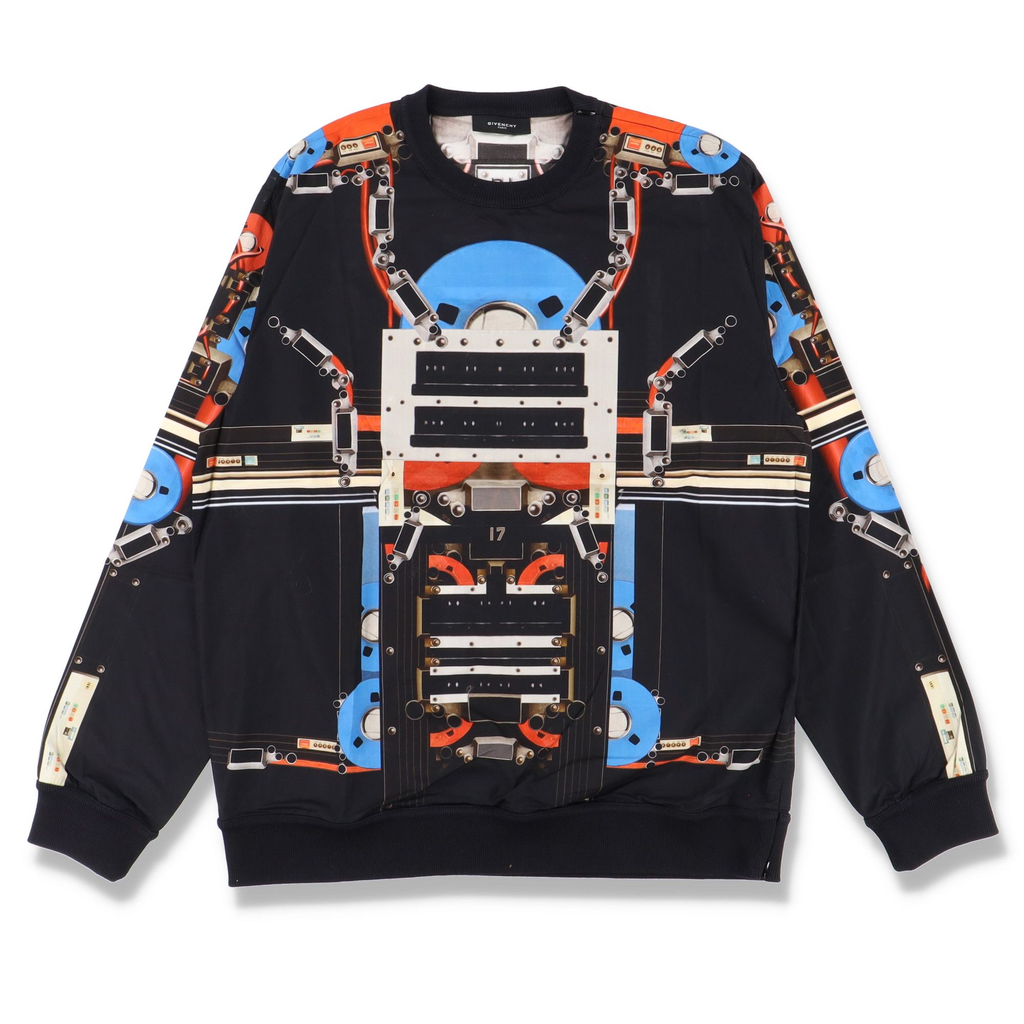 image of Givenchy Runway Robot Tape Deck Zipped Sweatshirt, Men's (Size Small)