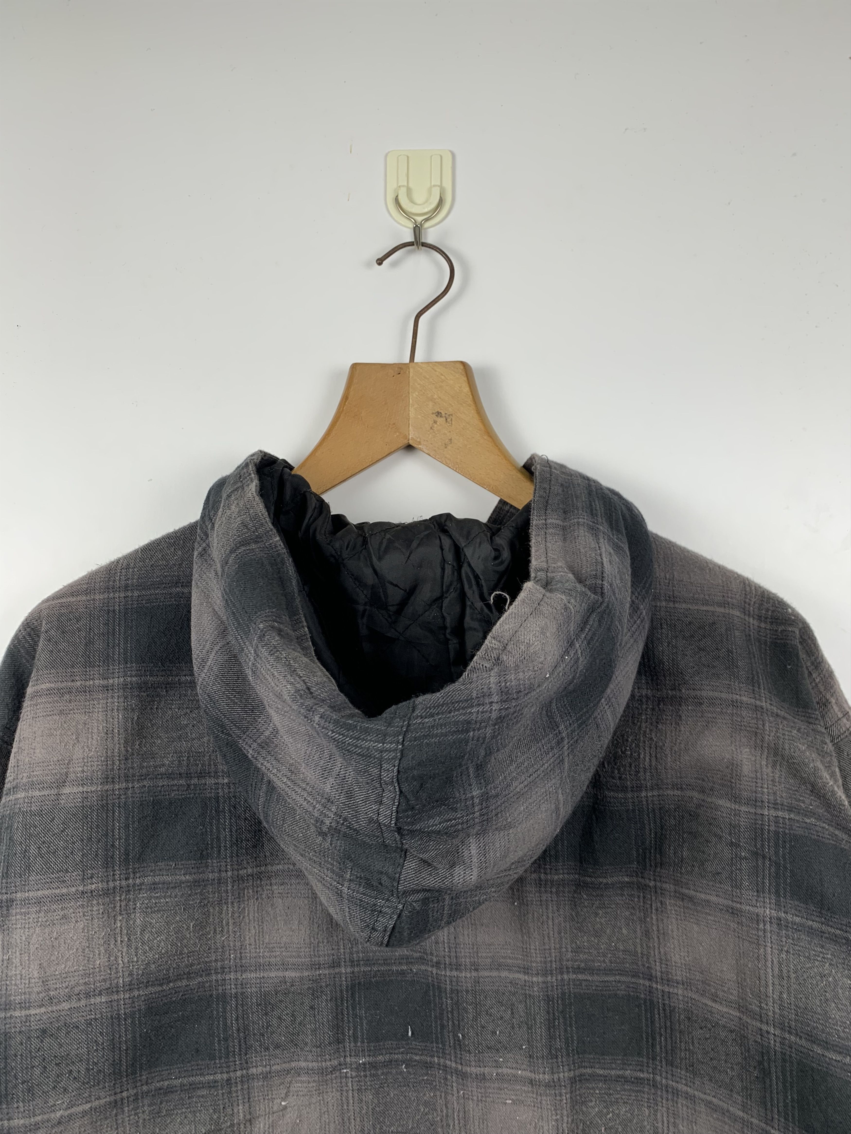 Vintage Vintage 90s Us College Shadow Plaid Hoodie Jacket Size US XXL / EU 58 / 5 - 9 Thumbnail