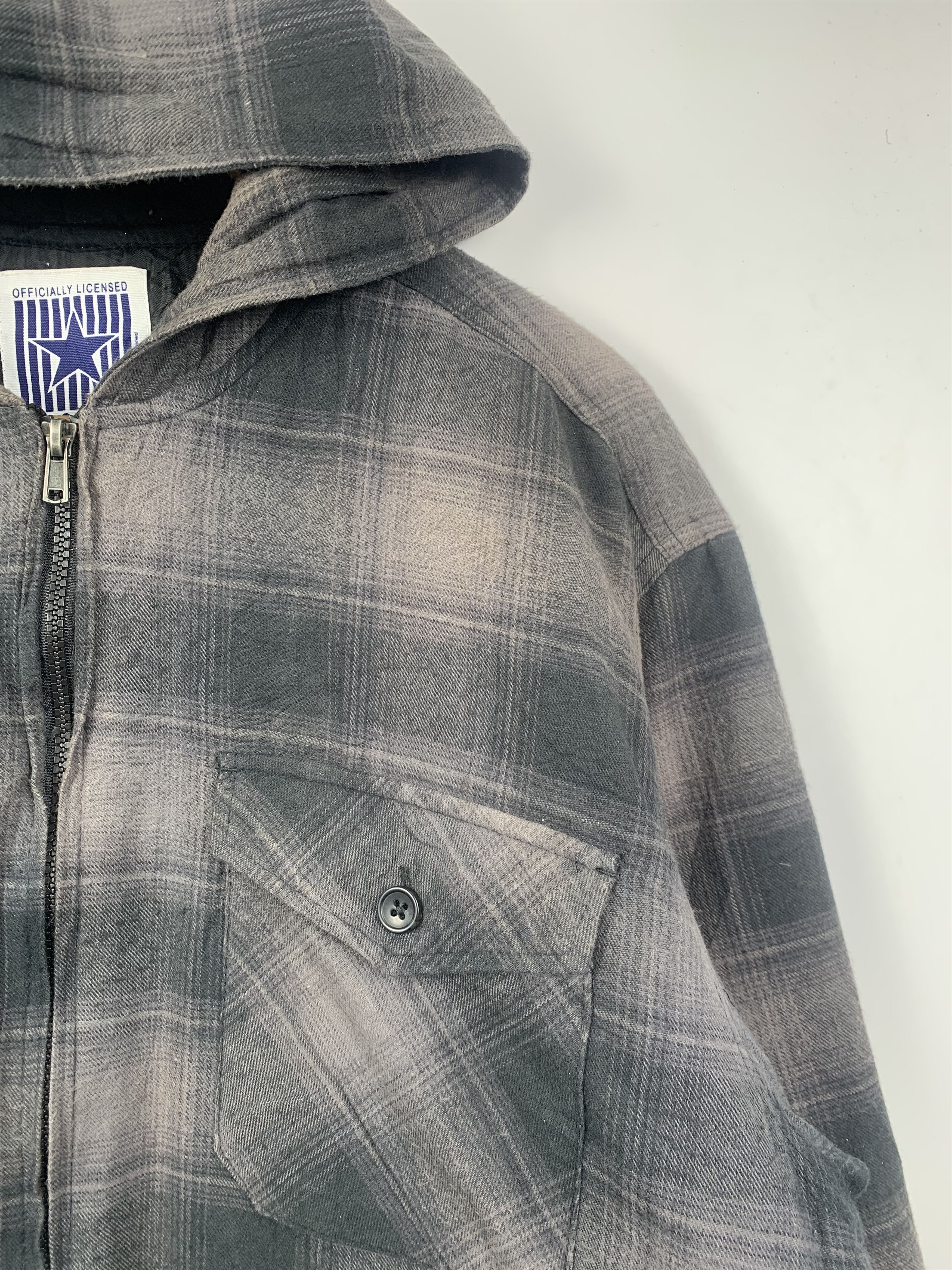Vintage Vintage 90s Us College Shadow Plaid Hoodie Jacket Size US XXL / EU 58 / 5 - 6 Thumbnail