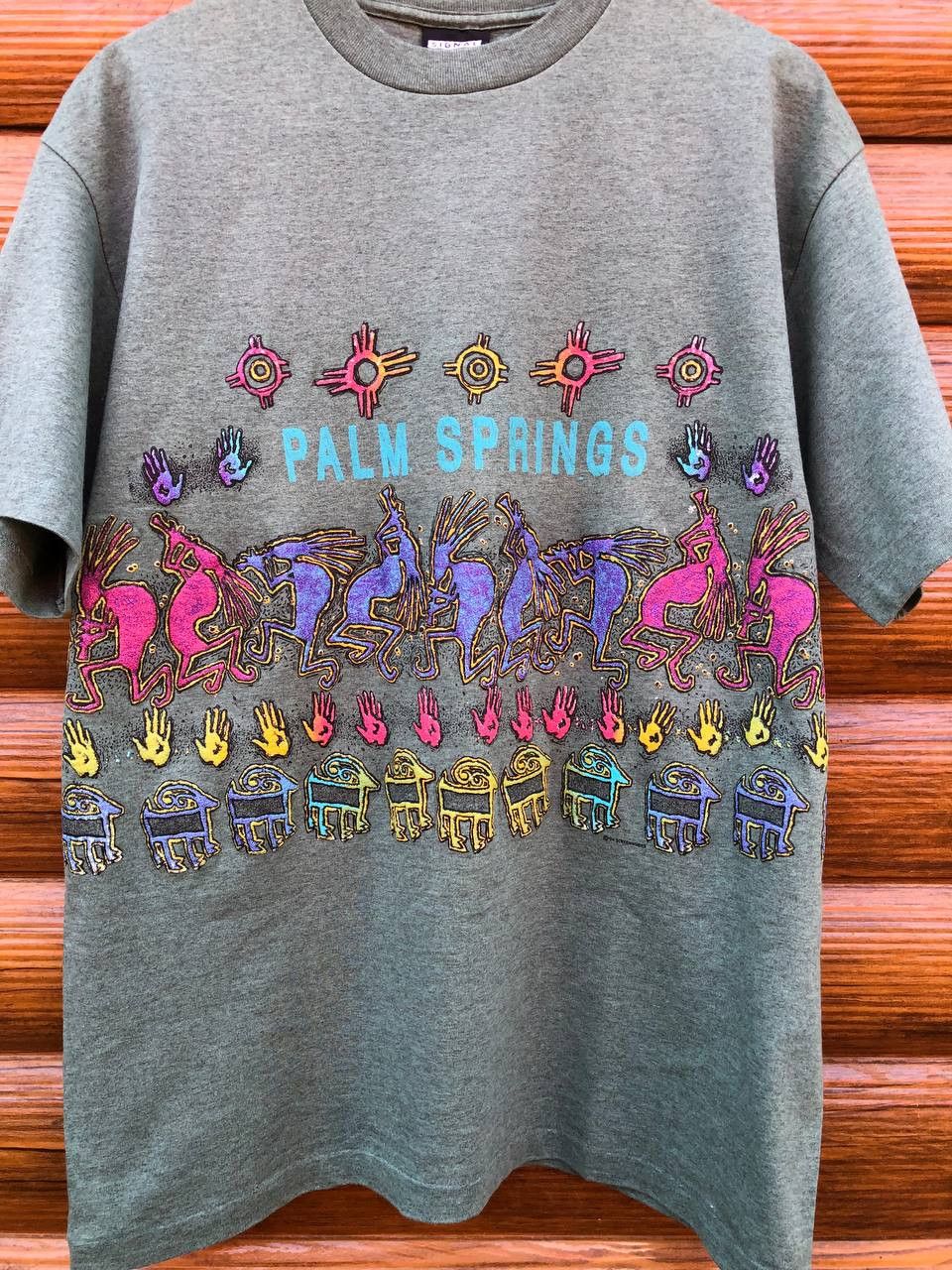 Vintage VTG 90s Palm Springs T Shirt Single Stitch Size US XL / EU 56 / 4 - 2 Thumbnail