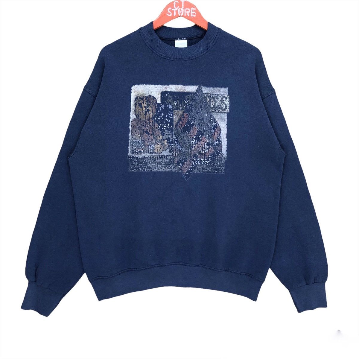 Vintage Bear Big Print Crewneck Sweatshirt