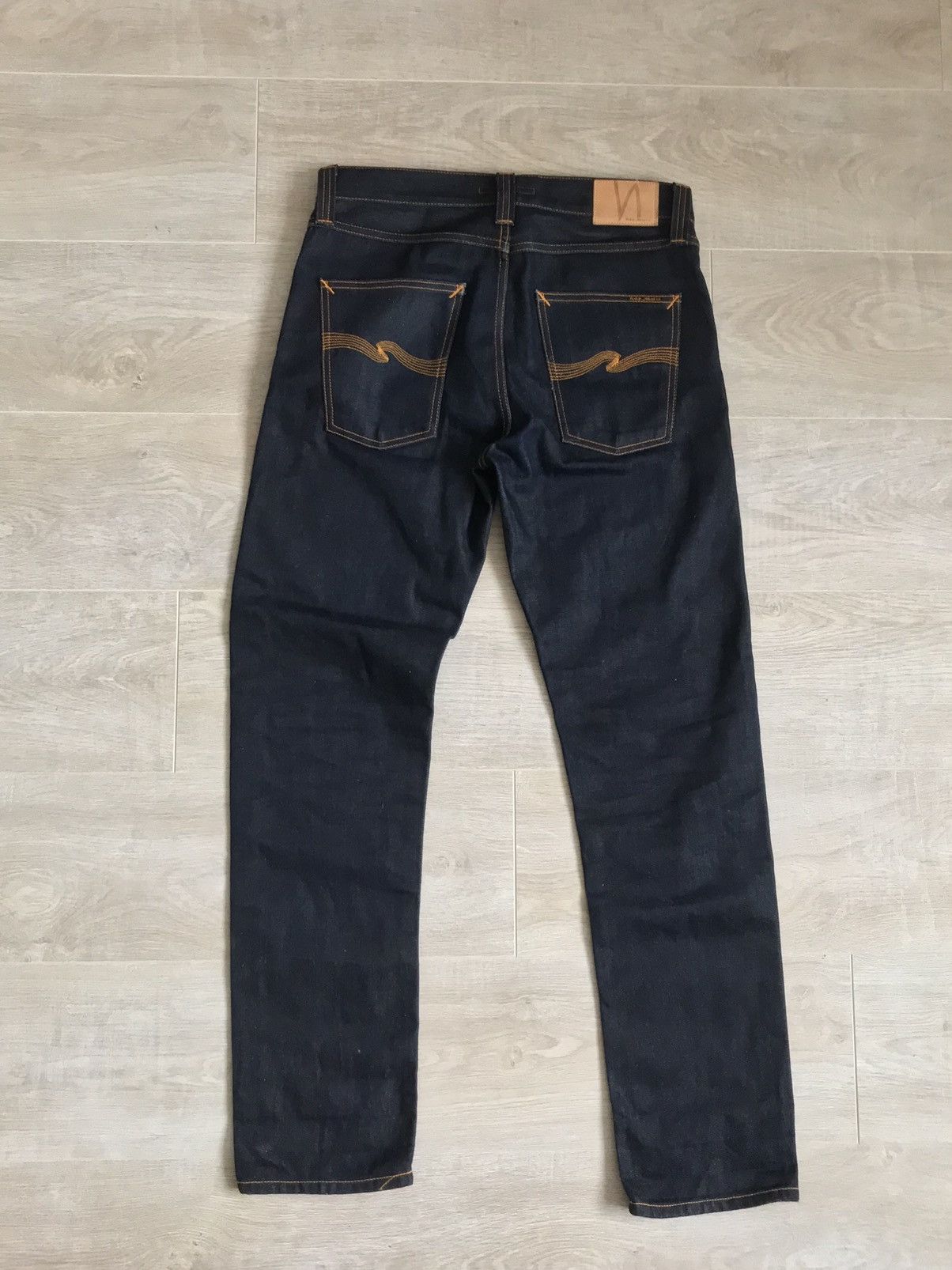 Japanese Brand Nudie Jeans steady Eddy Raw bleeding denim slim leg jeans Size US 31 - 2 Thumbnail