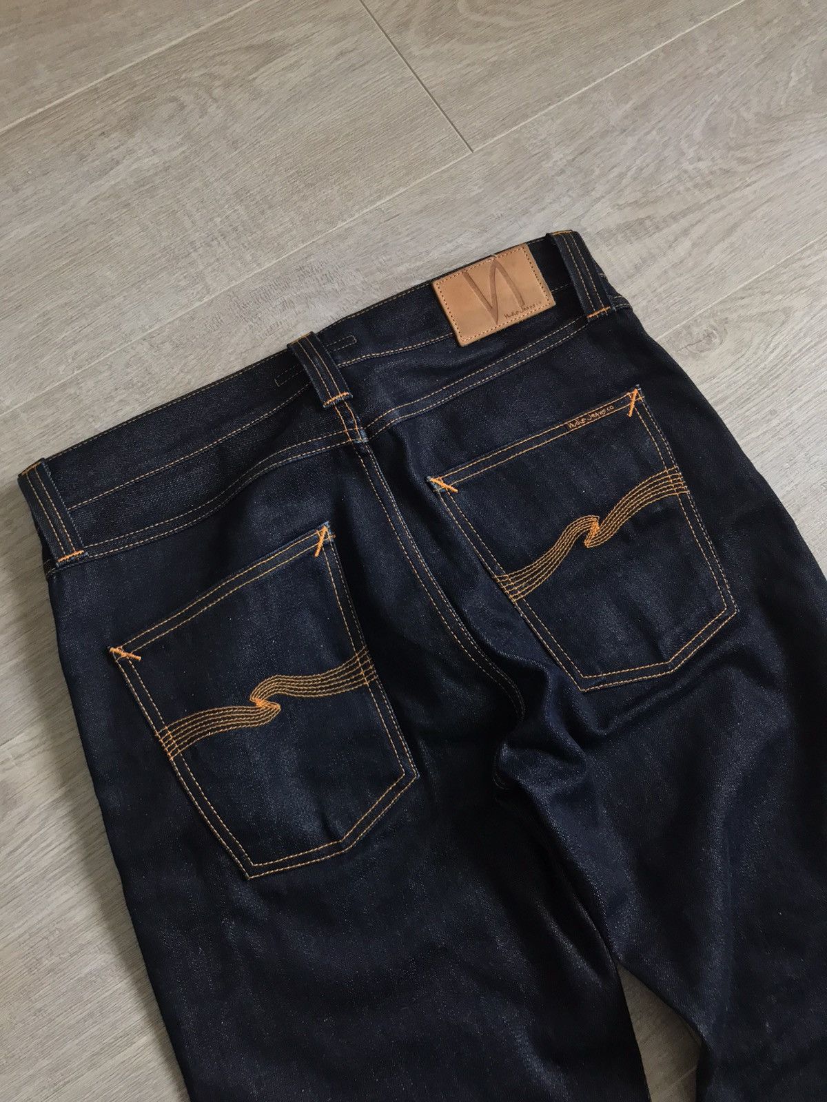 Japanese Brand Nudie Jeans steady Eddy Raw bleeding denim slim leg jeans Size US 31 - 3 Thumbnail