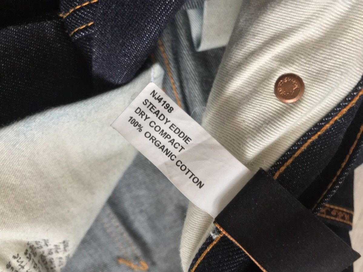 Japanese Brand Nudie Jeans steady Eddy Raw bleeding denim slim leg jeans Size US 31 - 6 Thumbnail