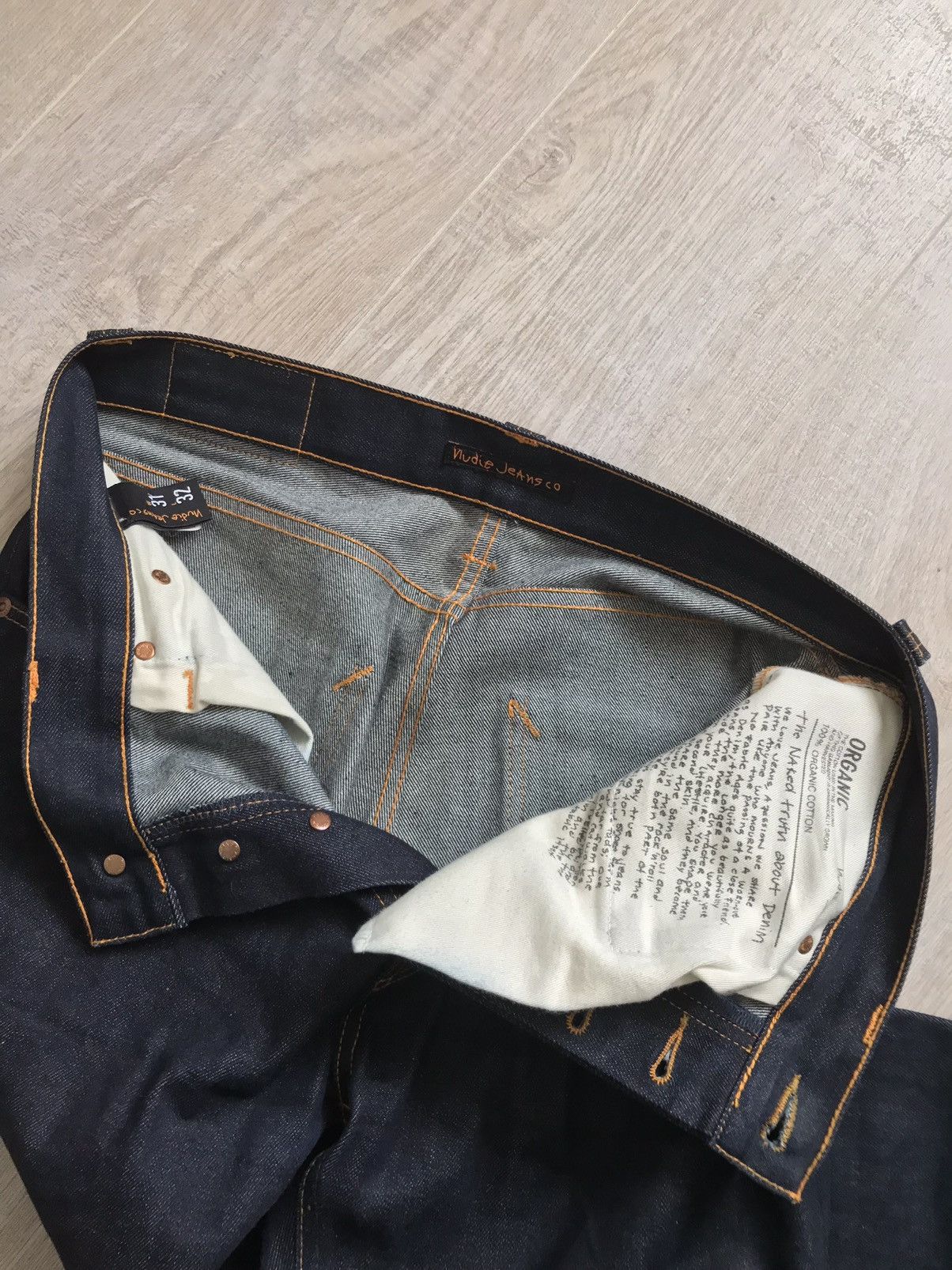 Japanese Brand Nudie Jeans steady Eddy Raw bleeding denim slim leg jeans Size US 31 - 5 Thumbnail