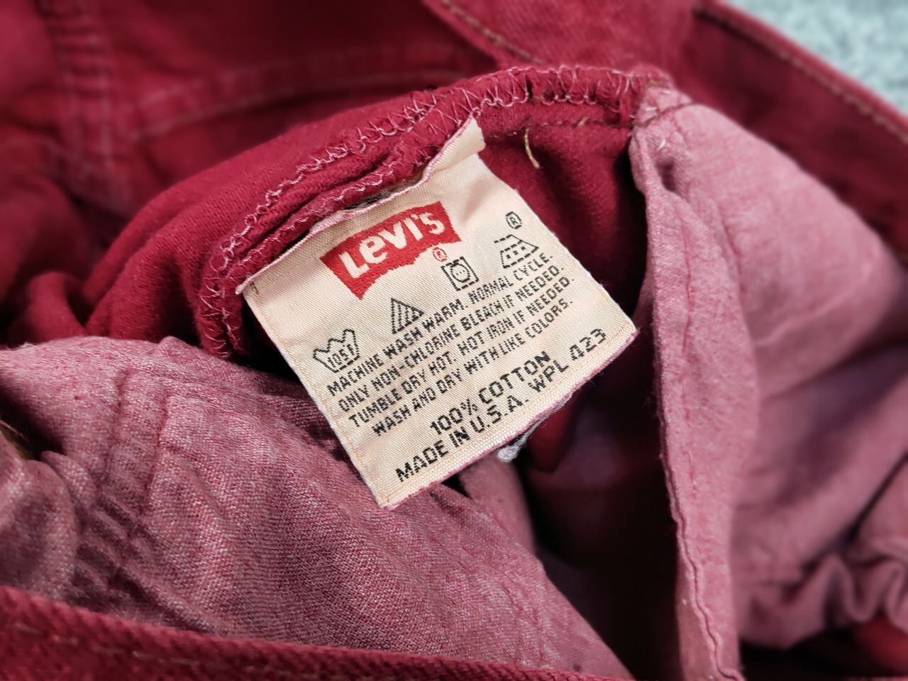 Levi's Rare Vintage 90's Levis 501 Red Denim Jeans Made in USA Size US 32 / EU 48 - 19 Thumbnail