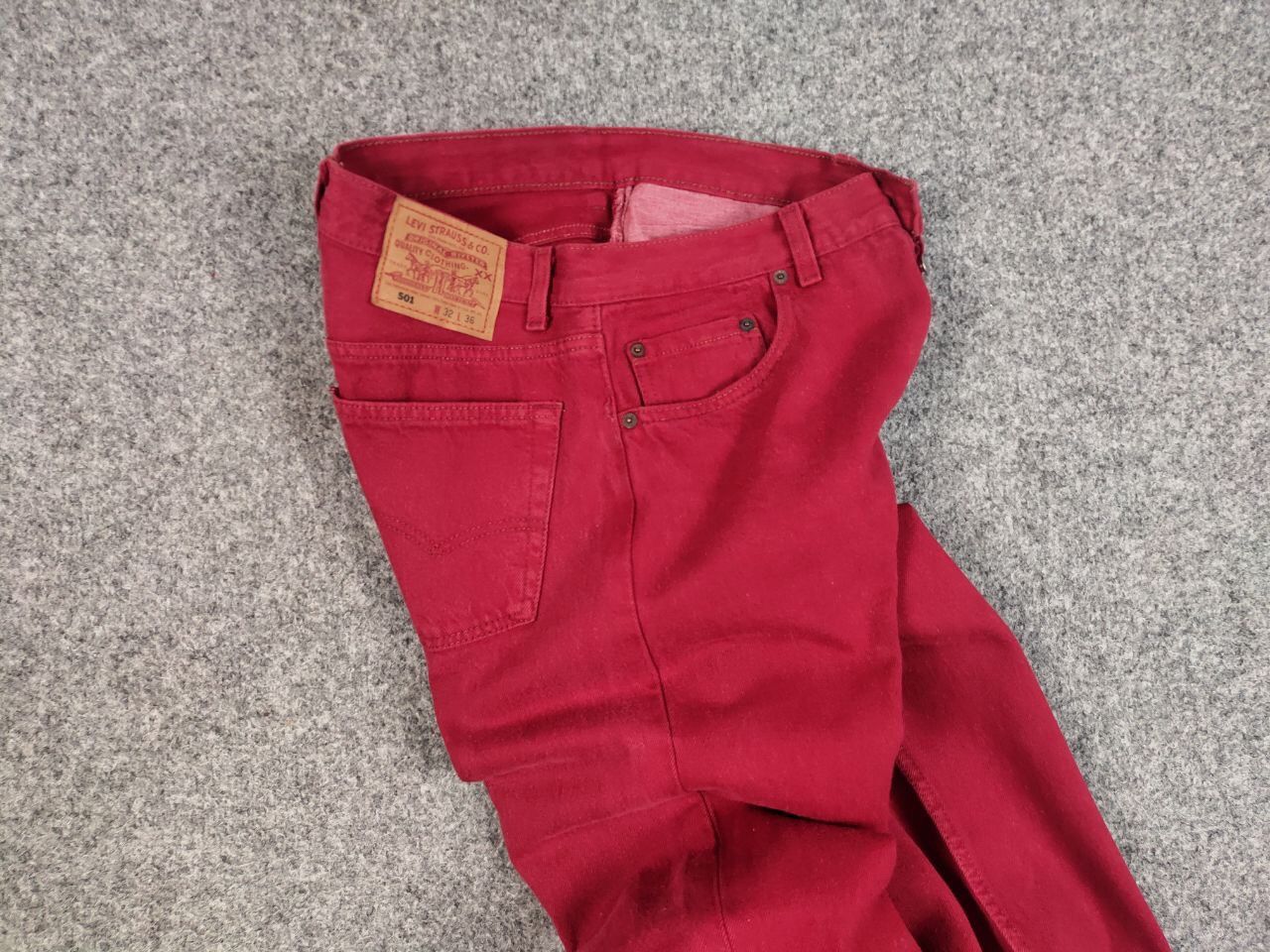 Levi's Rare Vintage 90's Levis 501 Red Denim Jeans Made in USA Size US 32 / EU 48 - 16 Thumbnail