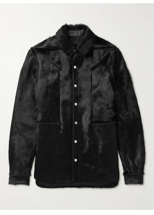 Rick Owens FW22 Rick Owens runway calf pony hair jacket overshirt Grailed
