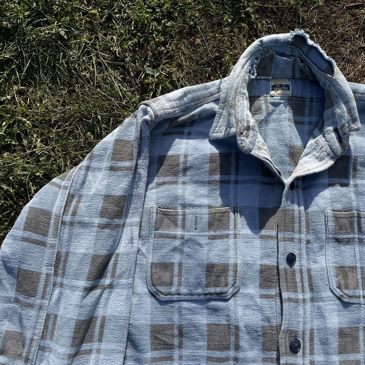 Vintage Vintage 90s Washed Checkered Shirt Grunge Workwear Tapered M Size US M / EU 48-50 / 2 - 4 Thumbnail