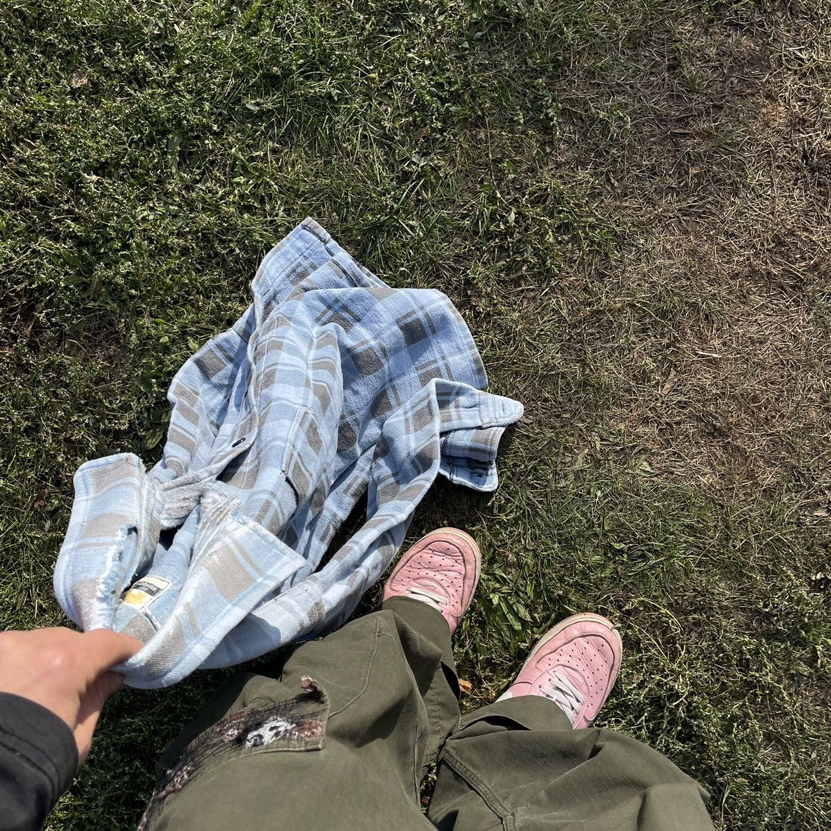 Vintage Vintage 90s Washed Checkered Shirt Grunge Workwear Tapered M Size US M / EU 48-50 / 2 - 10 Thumbnail