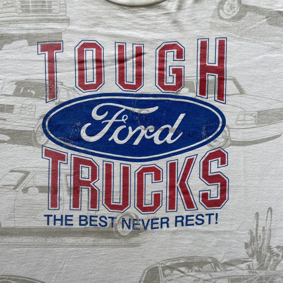 Ford × Vintage Vintage 90's Ford Tough Trucks Overprint Design T-Shirt Size US L / EU 52-54 / 3 - 2 Thumbnail