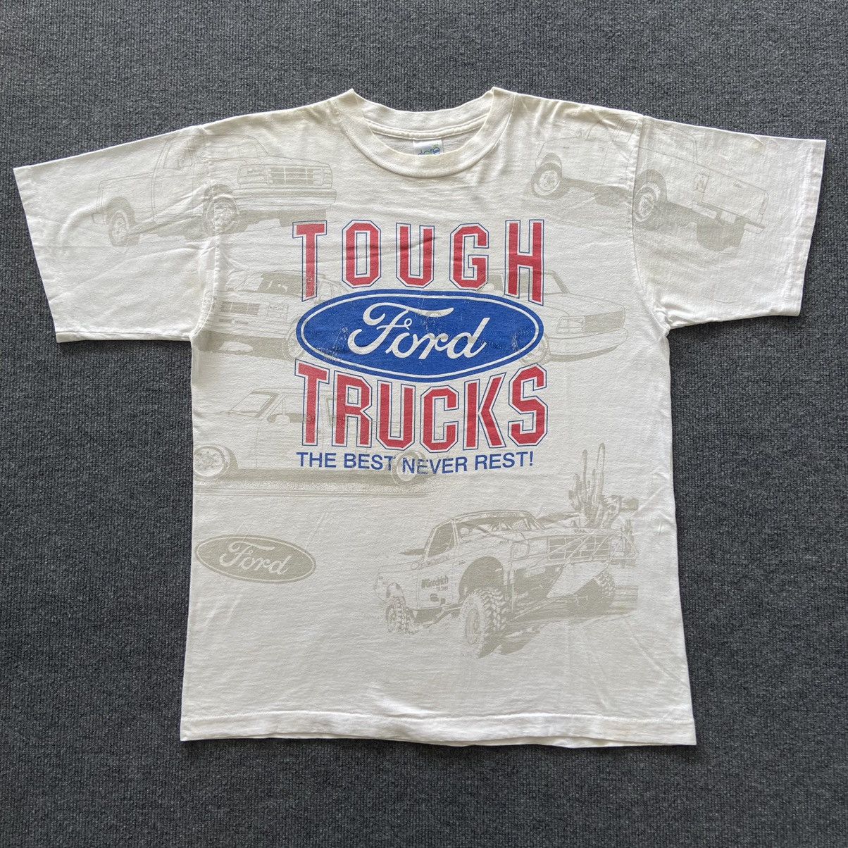 Ford × Vintage Vintage 90's Ford Tough Trucks Overprint Design T-Shirt Size US L / EU 52-54 / 3 - 1 Thumbnail