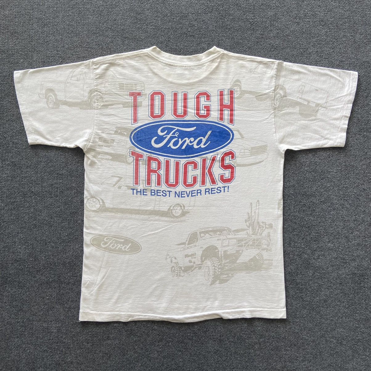 Ford × Vintage Vintage 90's Ford Tough Trucks Overprint Design T-Shirt Size US L / EU 52-54 / 3 - 4 Thumbnail