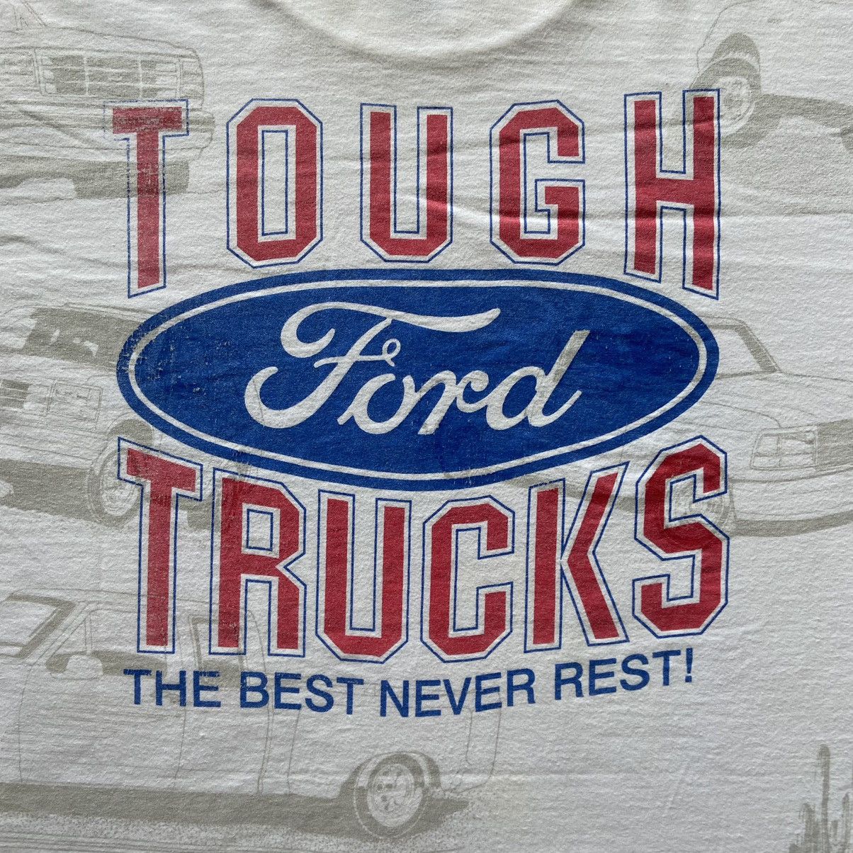 Ford × Vintage Vintage 90's Ford Tough Trucks Overprint Design T-Shirt Size US L / EU 52-54 / 3 - 5 Thumbnail