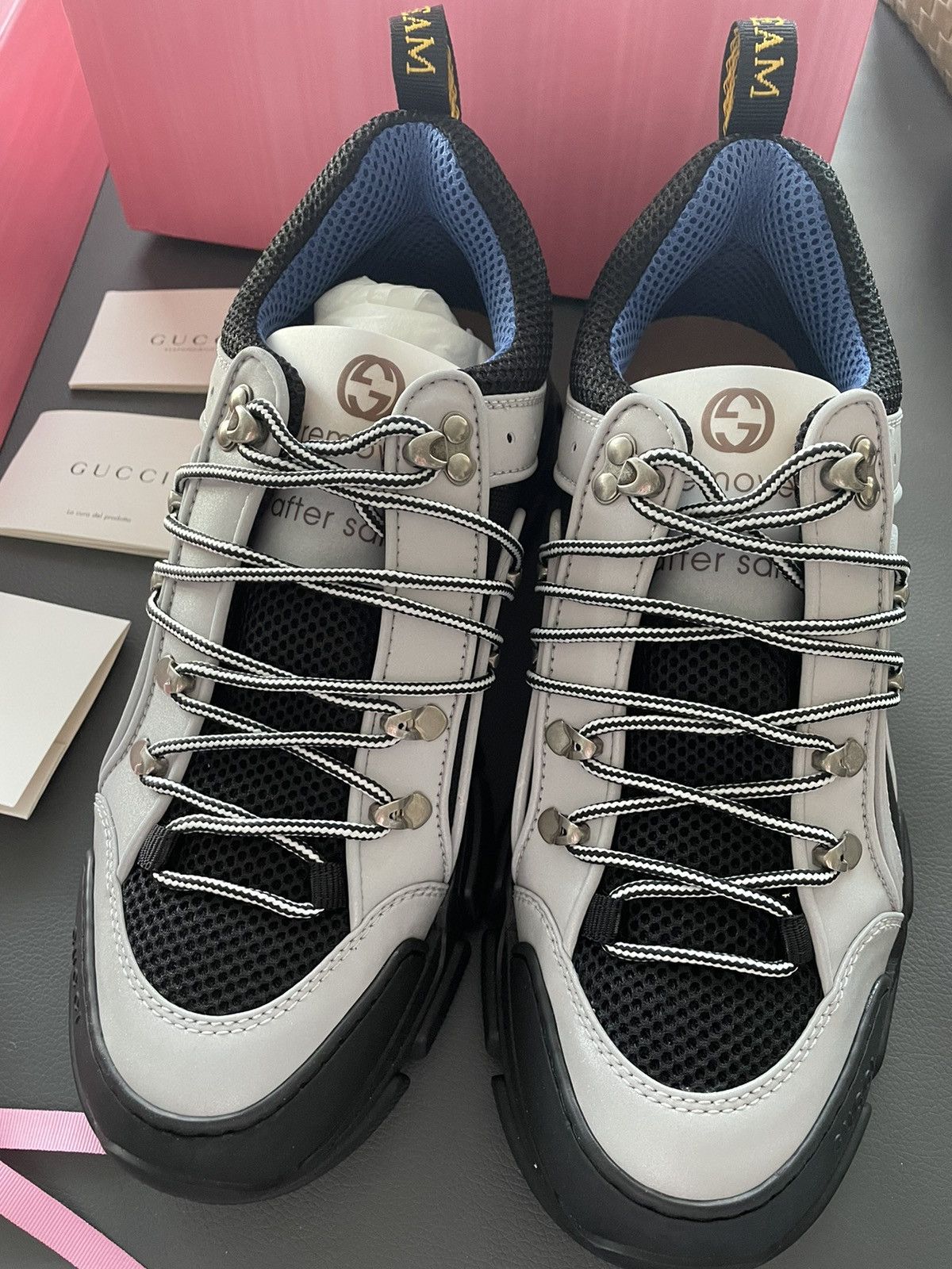 Gucci Rare LimitedEdition New Track Reflective Leather Track Boots Size US 10 / EU 43 - 1 Thumbnail