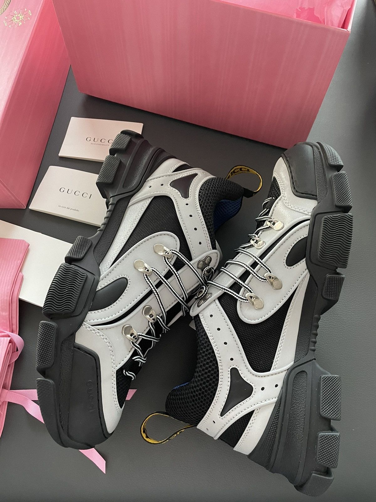 Gucci Rare LimitedEdition New Track Reflective Leather Track Boots Size US 10 / EU 43 - 18 Thumbnail