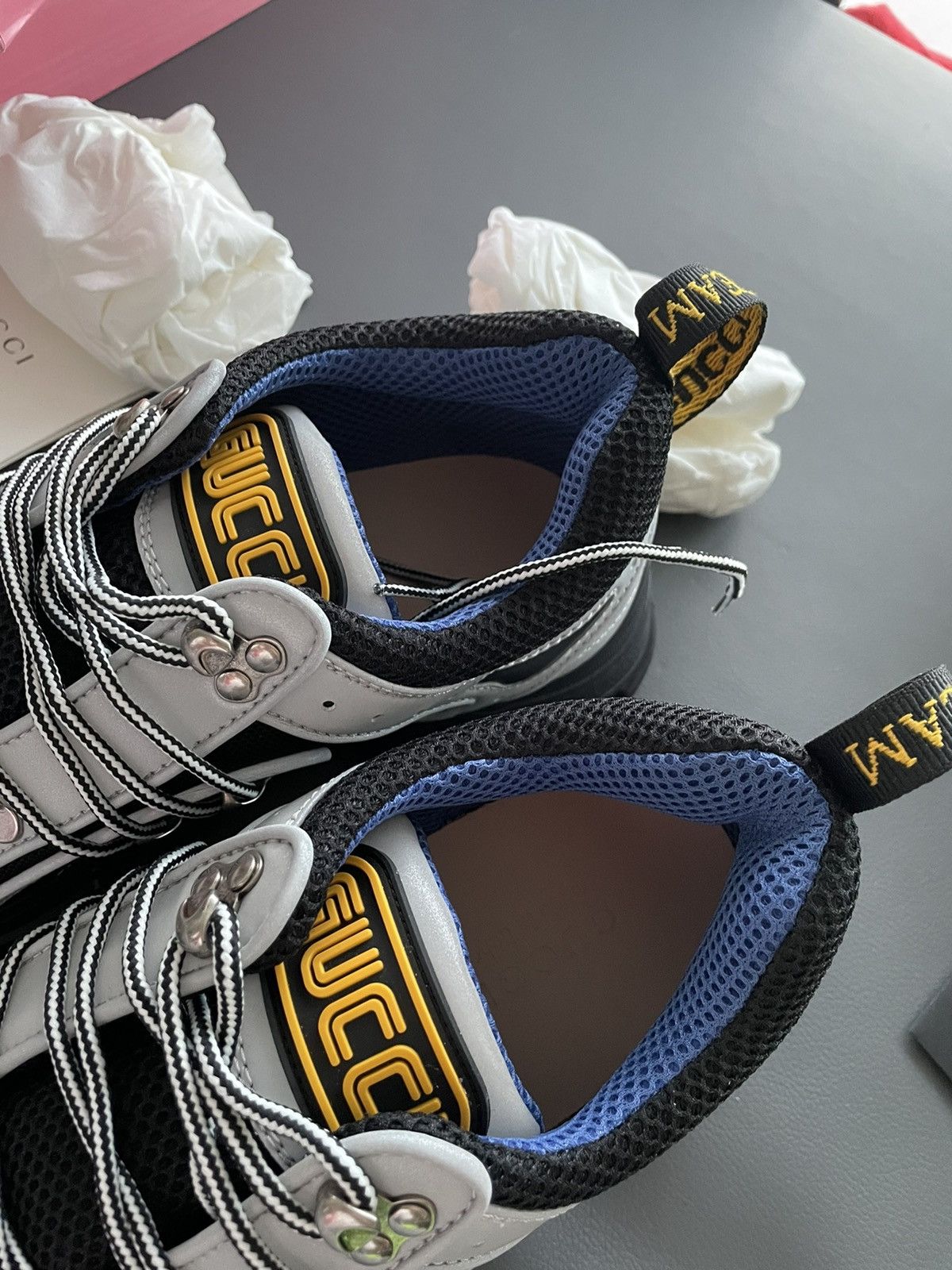 Gucci Rare LimitedEdition New Track Reflective Leather Track Boots Size US 10 / EU 43 - 13 Thumbnail