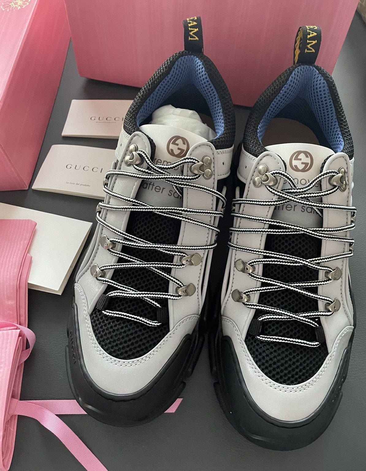 Gucci Rare LimitedEdition New Track Reflective Leather Track Boots Size US 10 / EU 43 - 25 Thumbnail