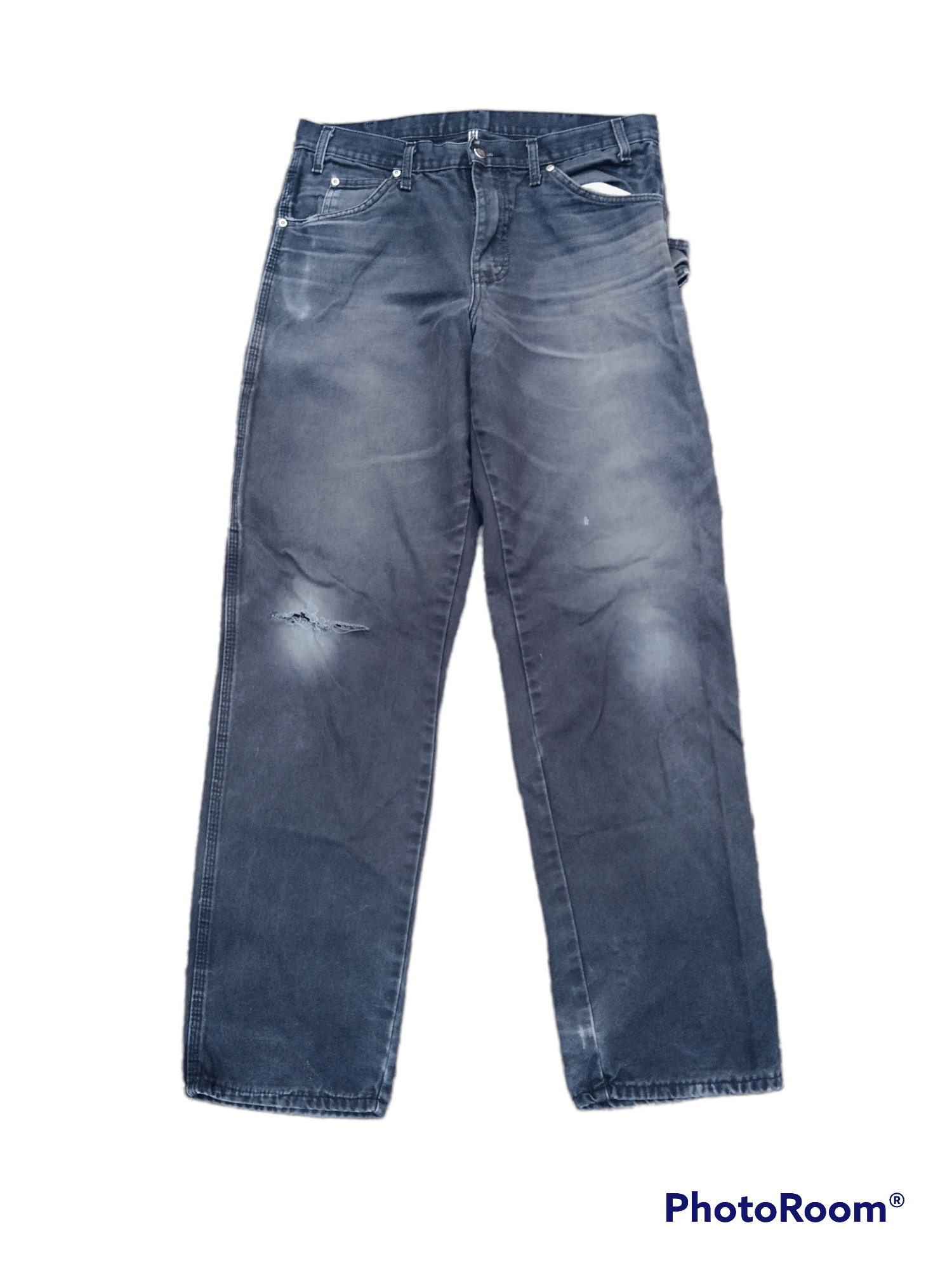 Dickies × Vintage DiSTRESSED CARPENTER BLACK FADE DICKIES PANTS Size US 32 / EU 48 - 1 Thumbnail