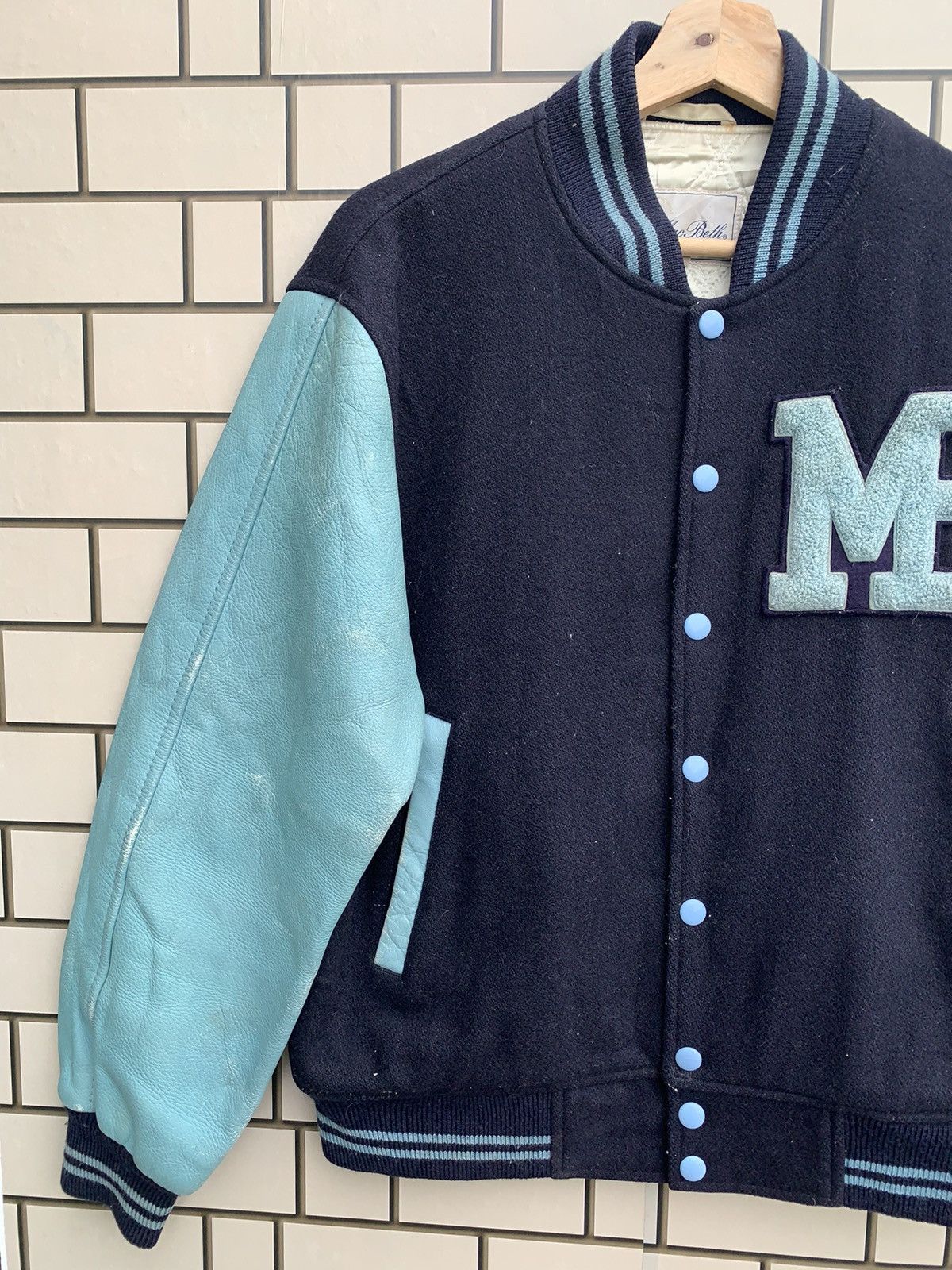 Macbeth × Vintage Vintage Macbeth Varsity Leather Bomber Jacket Size US M / EU 48-50 / 2 - 4 Thumbnail
