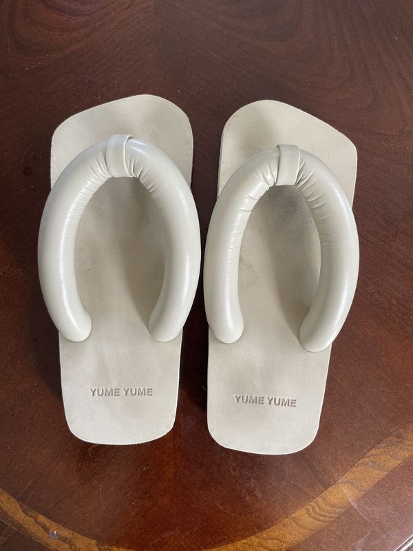 YUME YUME YUME YUME white suki flip flop sandals Grailed