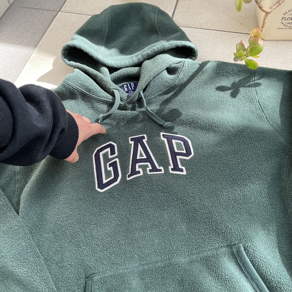 1990s/2000s Y2K Gap Kids Black Fleece Hoodie Sweatshirt