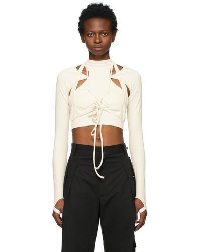 image of Hyein Seo Ssense Exclusive Off-White Turtleneck in Beige, Women's (Size XS)