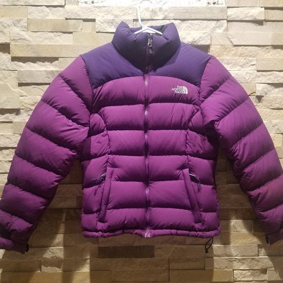 North Face Womens Purple XS Nuptse Puffer Jacket Down Coat